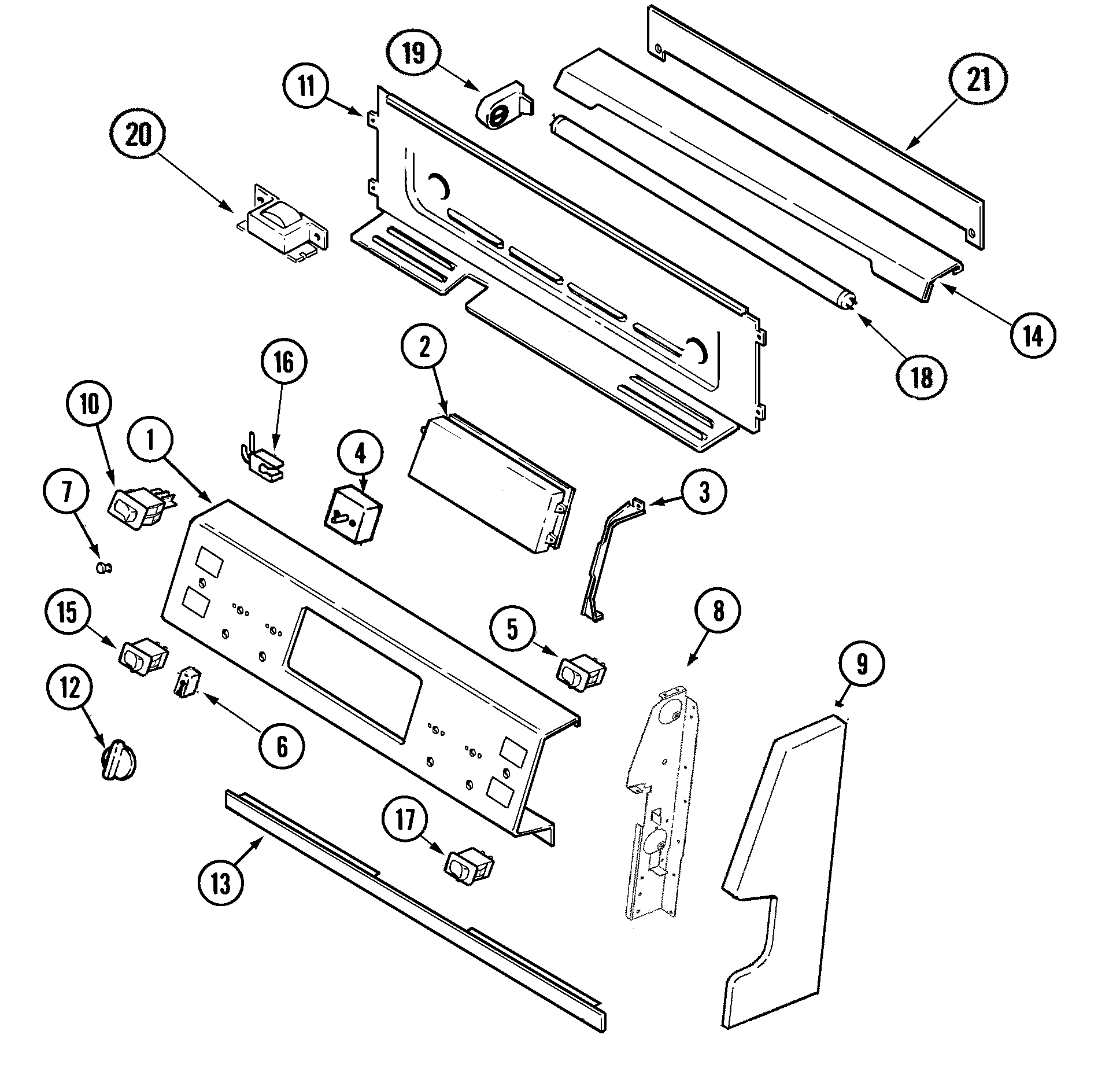 Jenn-Air JER8750BAW control panel diagram