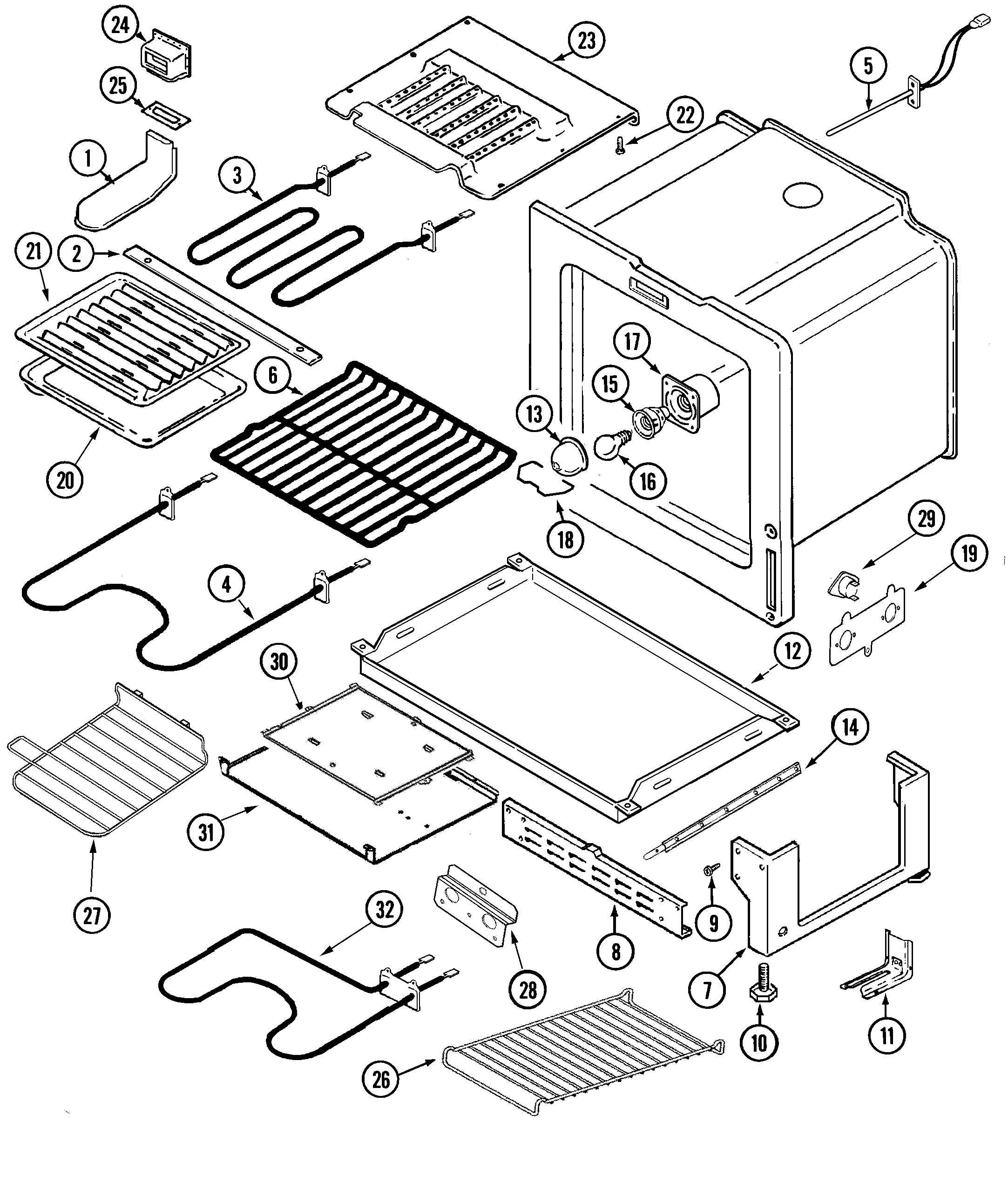 Jenn-Air JER8750BAW oven/base diagram