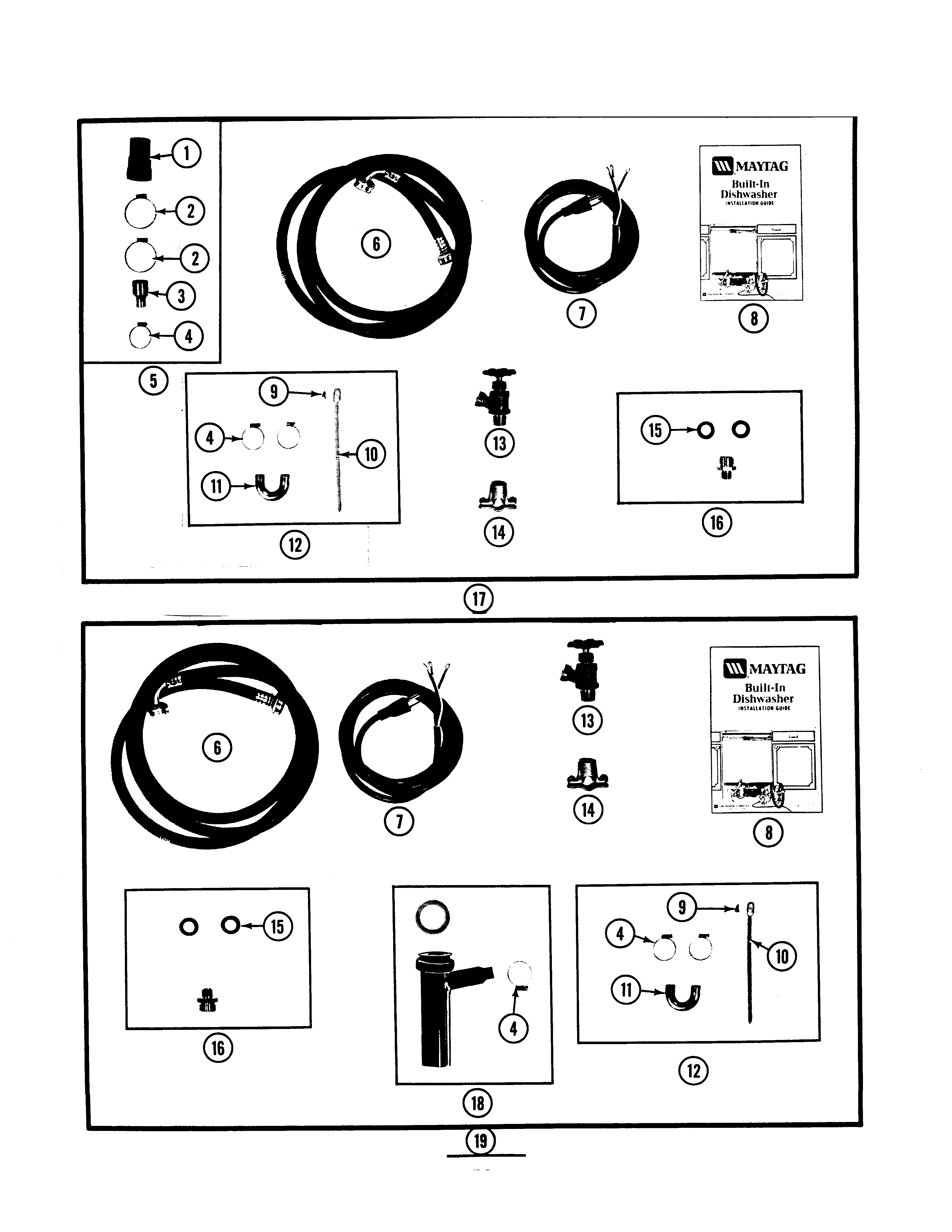 Maytag WU885 installation accessories diagram