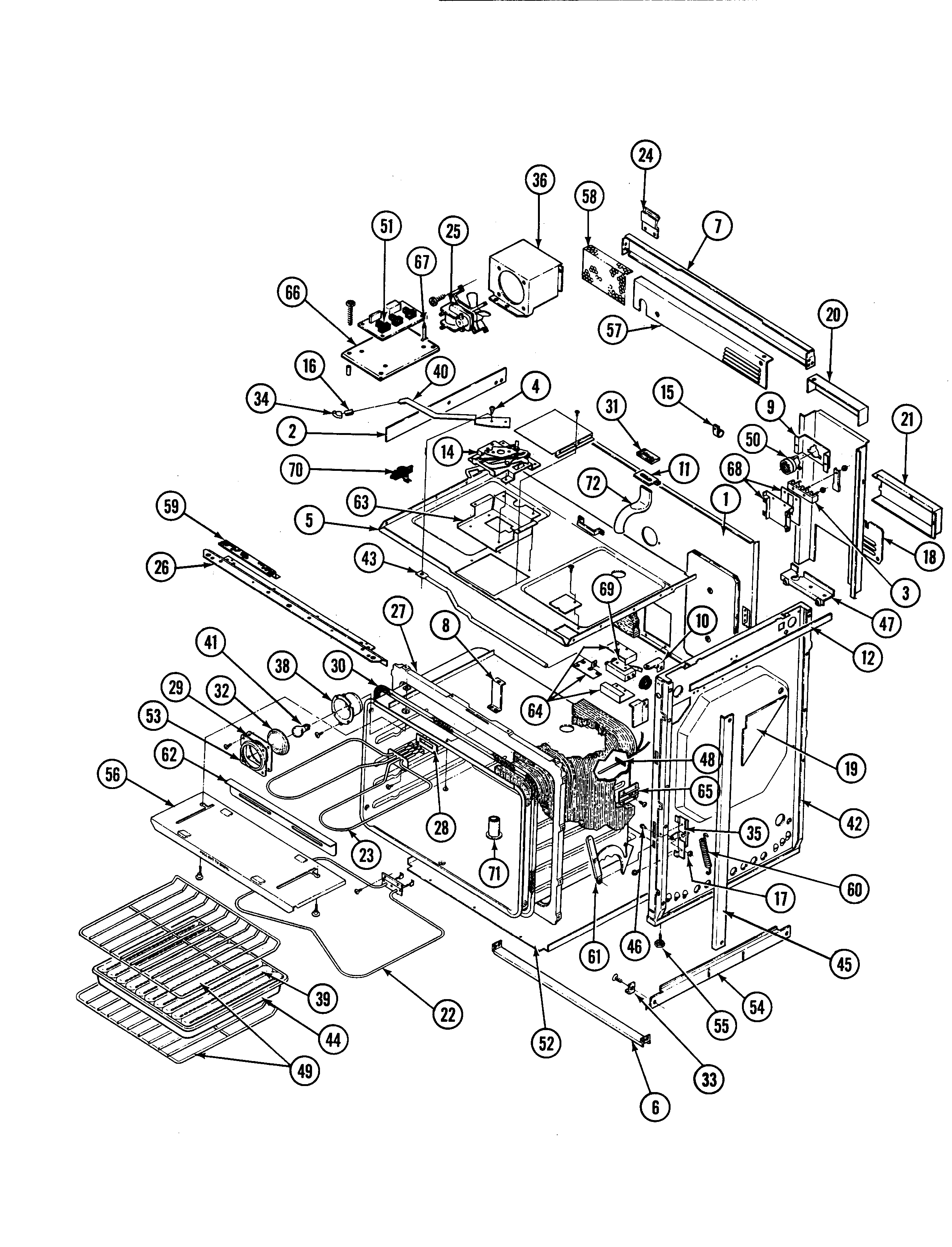 Magic Chef 68HA-4TVW body diagram