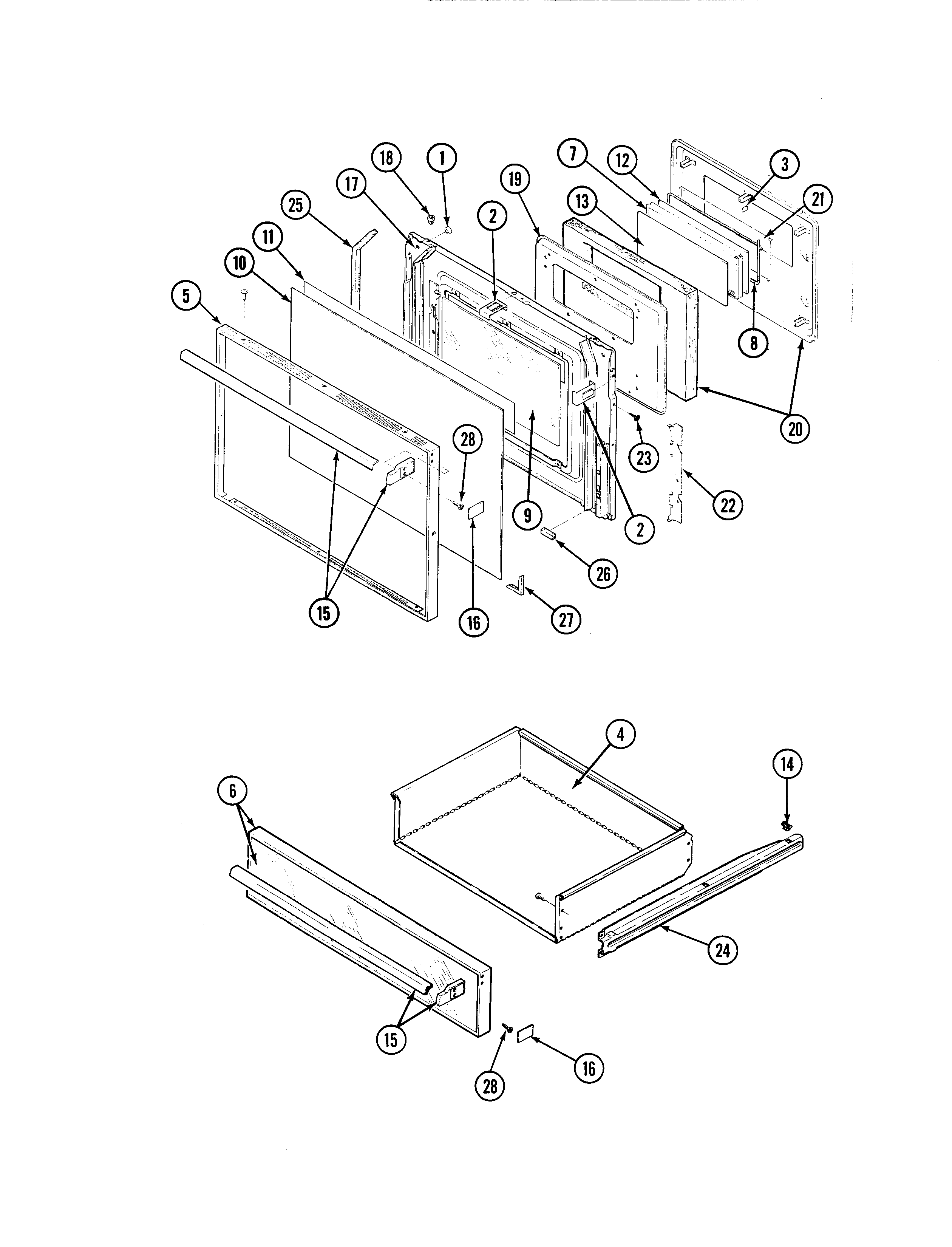 Magic Chef 68HA-4TVW door diagram