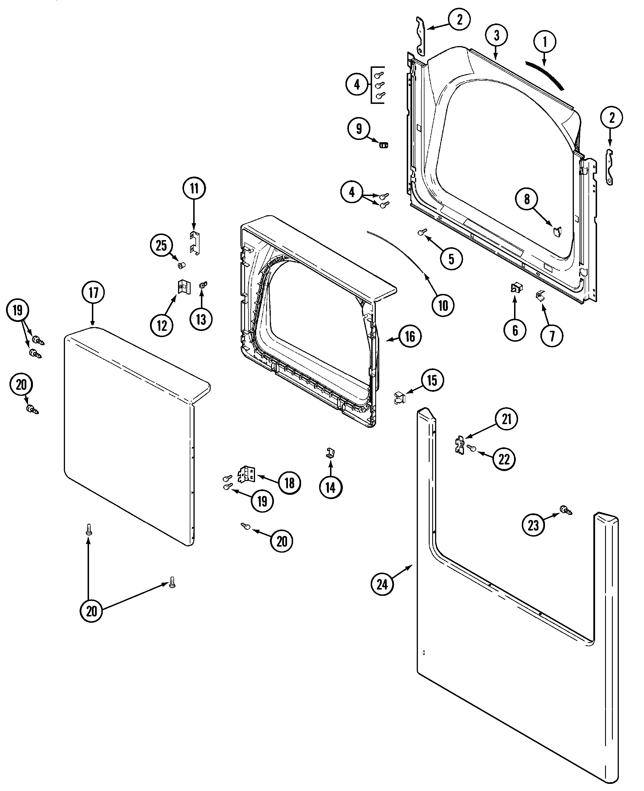 Maytag MDE9557AYW door (mde) diagram