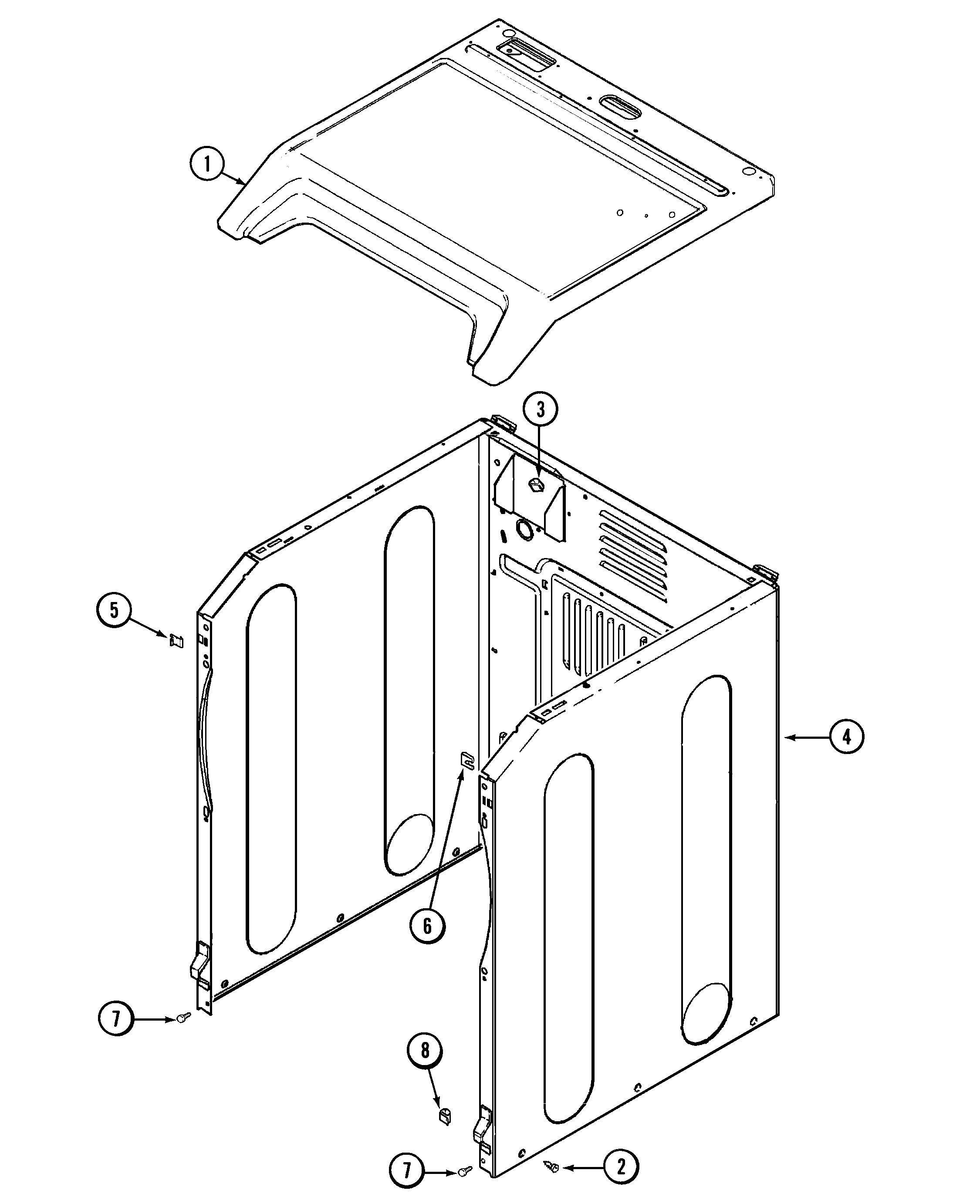 Maytag MDE9557AYW cabinet (mdg) diagram