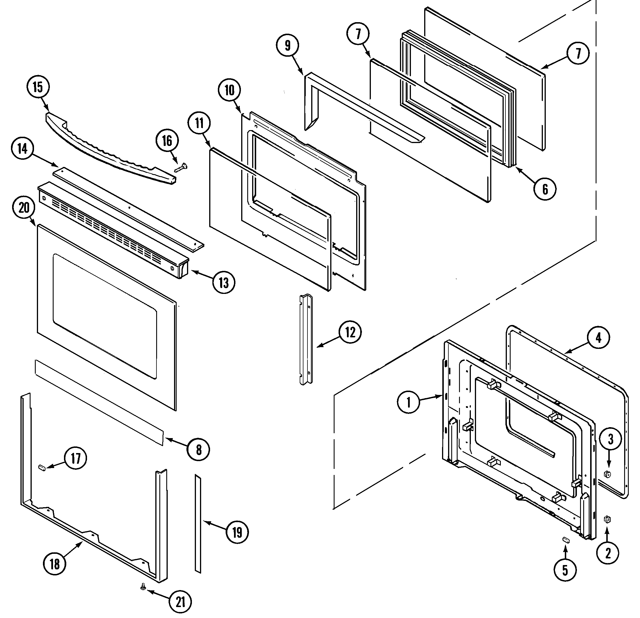 Maytag MER6772BAQ door (lower-bab/baq/baw) diagram