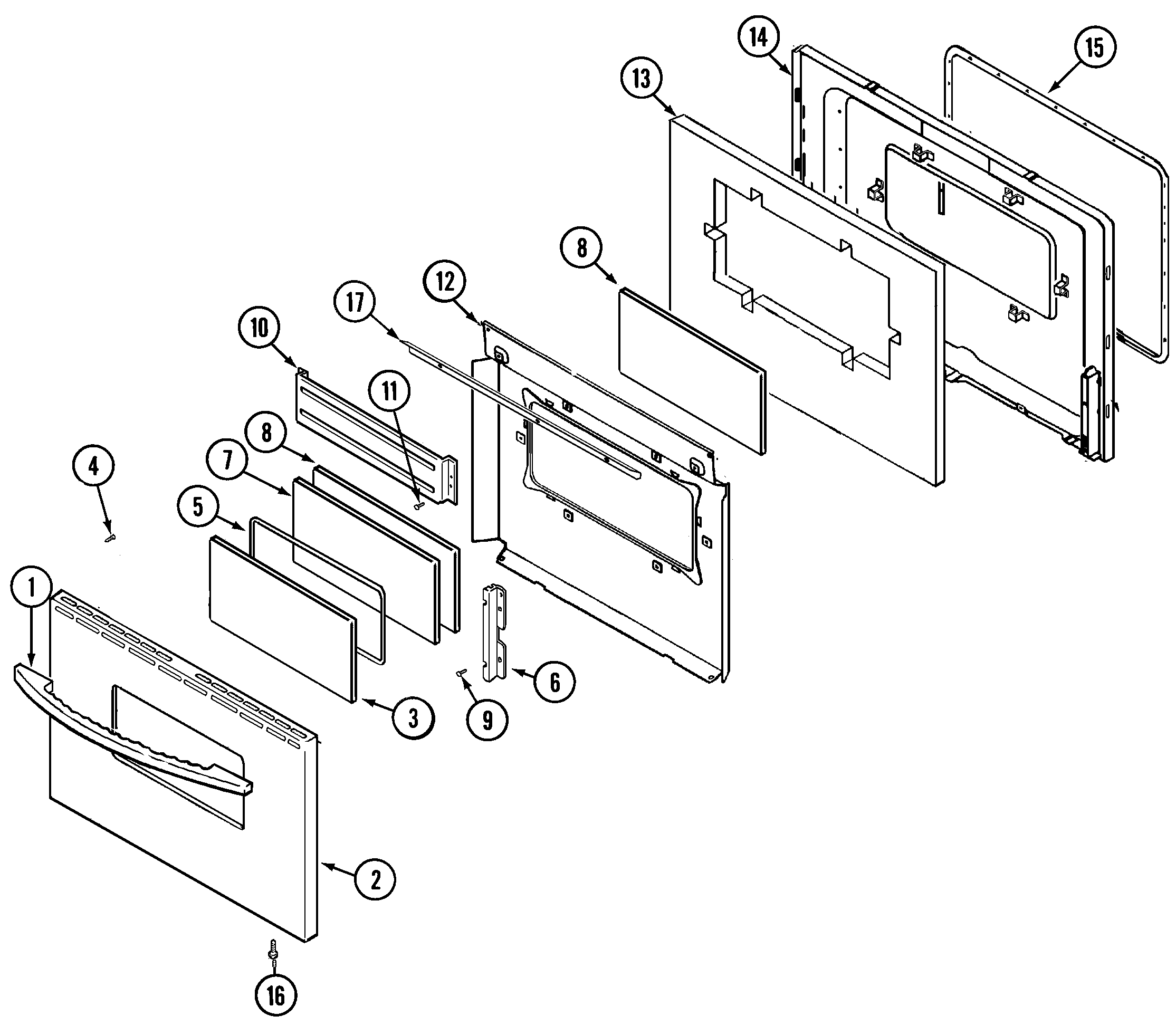Maytag MER6772BAS door (lower-bac/bas) diagram