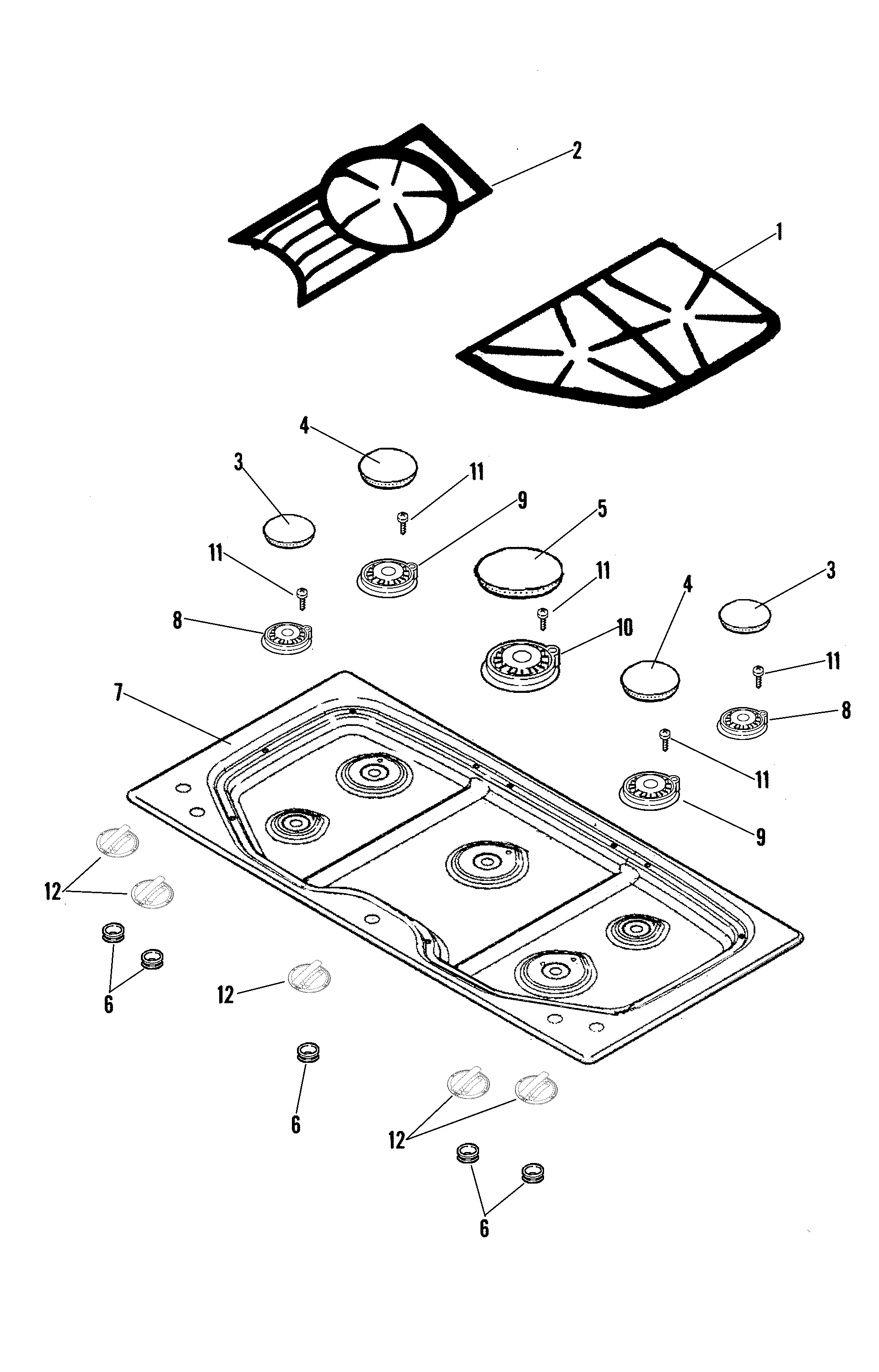 Jenn-Air JGC8536ADW top assembly diagram