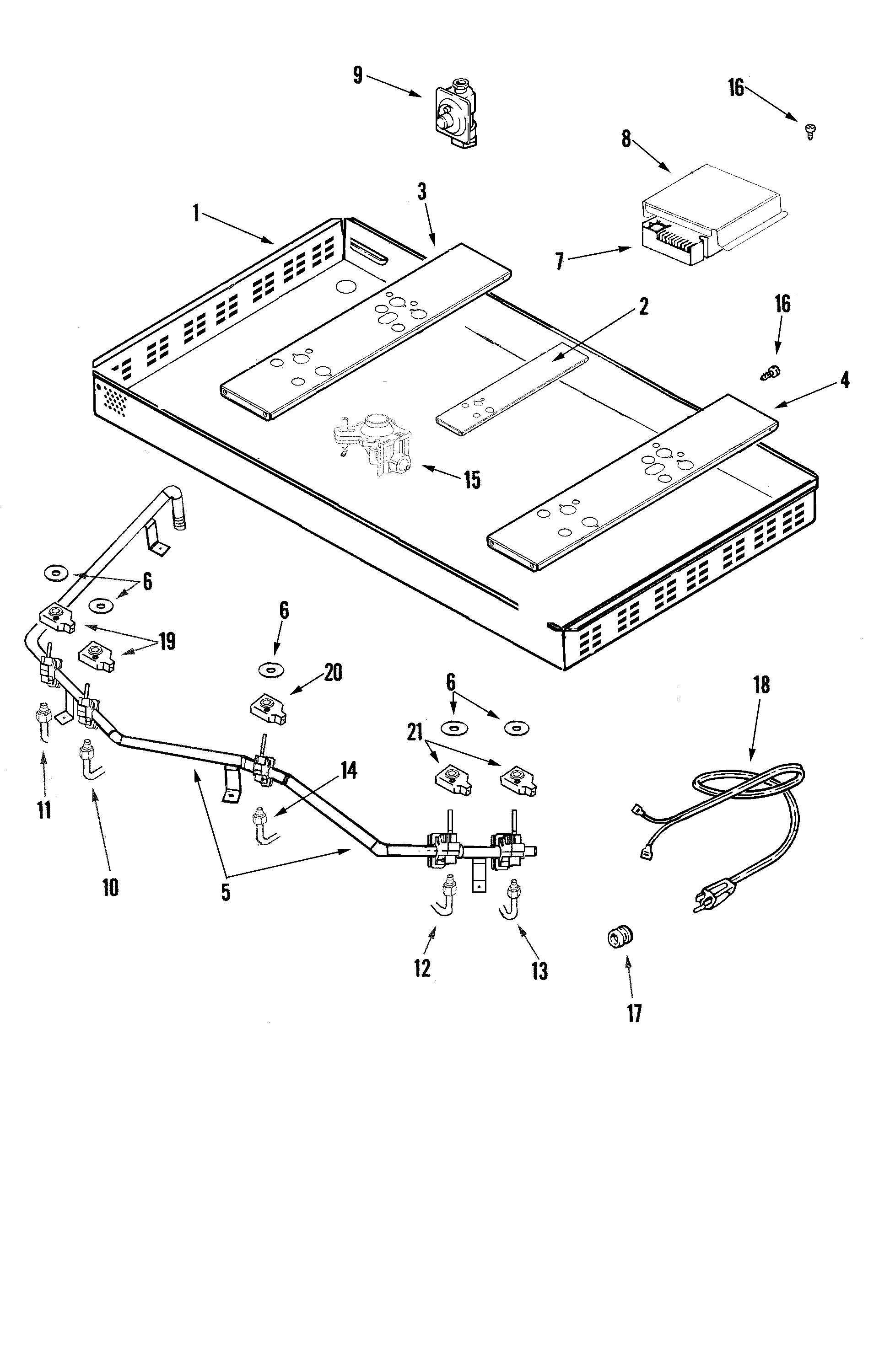Jenn-Air JGC8536ADW body diagram