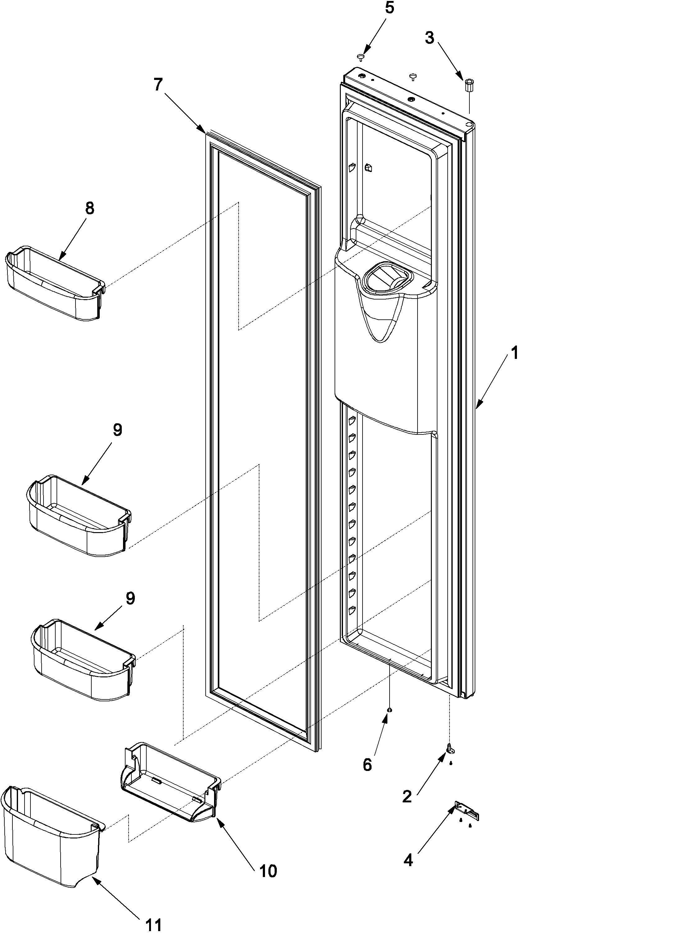 Amana ARSE67RBC-PARSE67RBC1 freezer door diagram