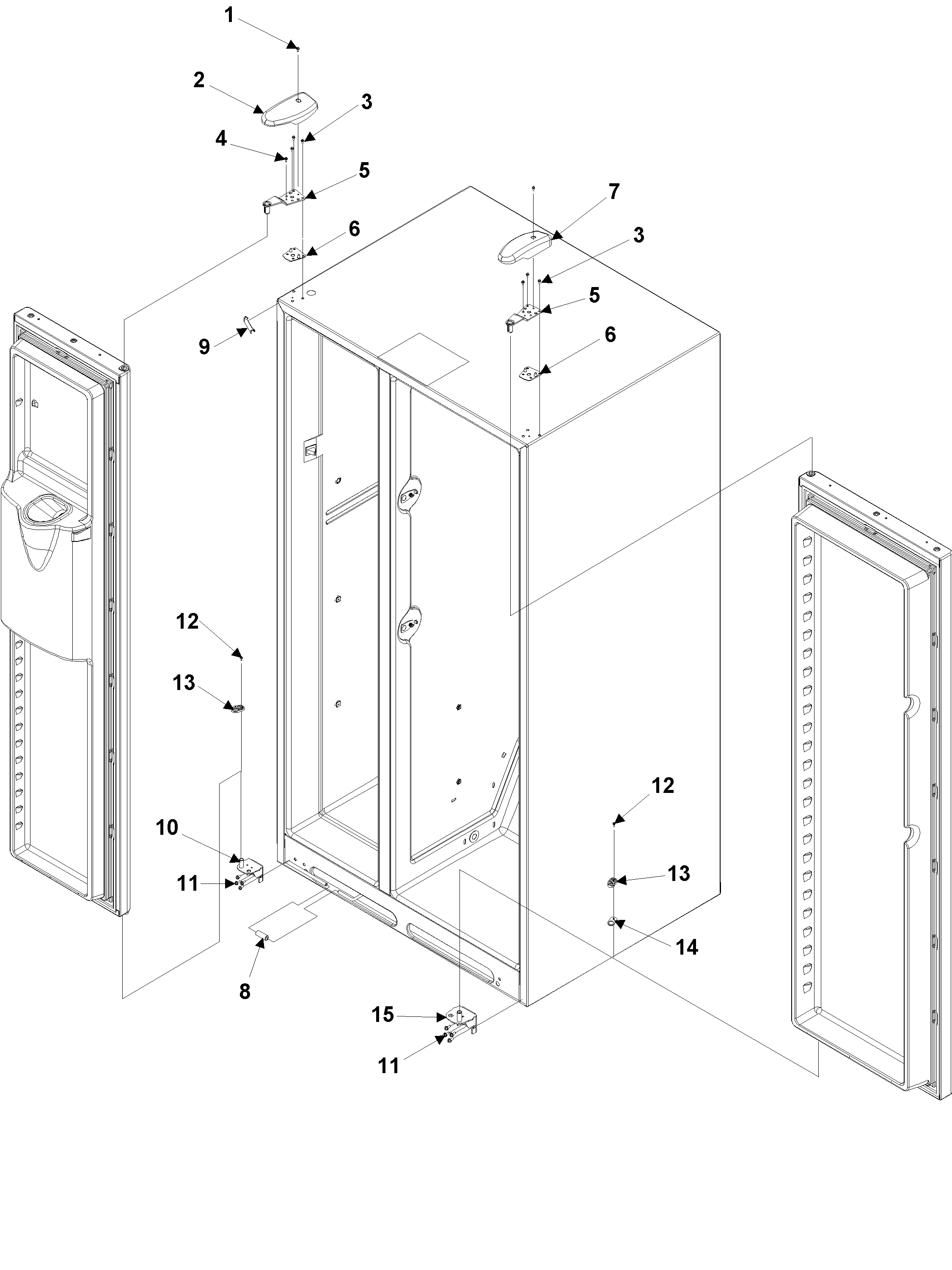 Amana ARSE67RBC-PARSE67RBC1 hinges diagram
