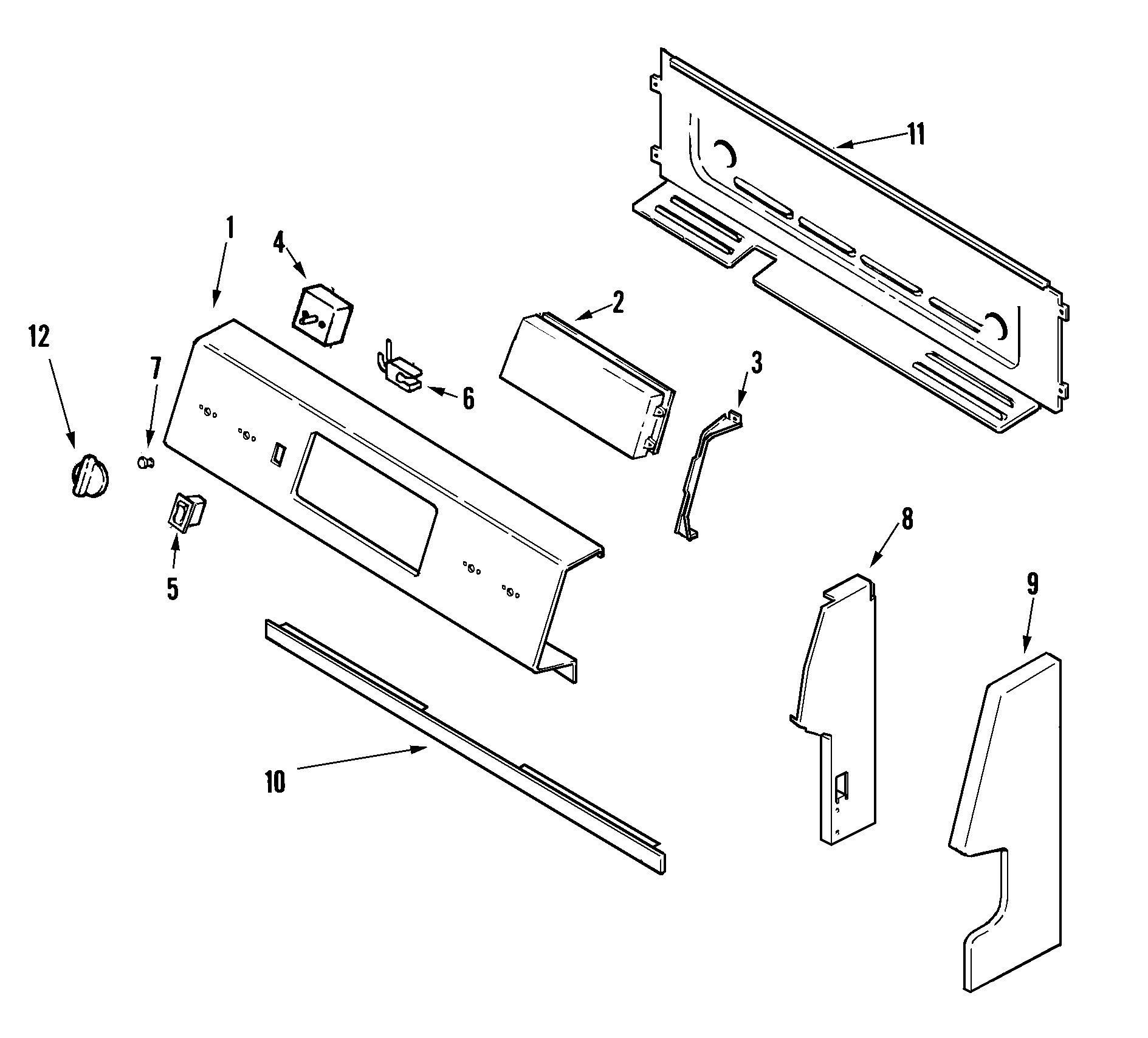 Admiral LER3725AAC control panel diagram