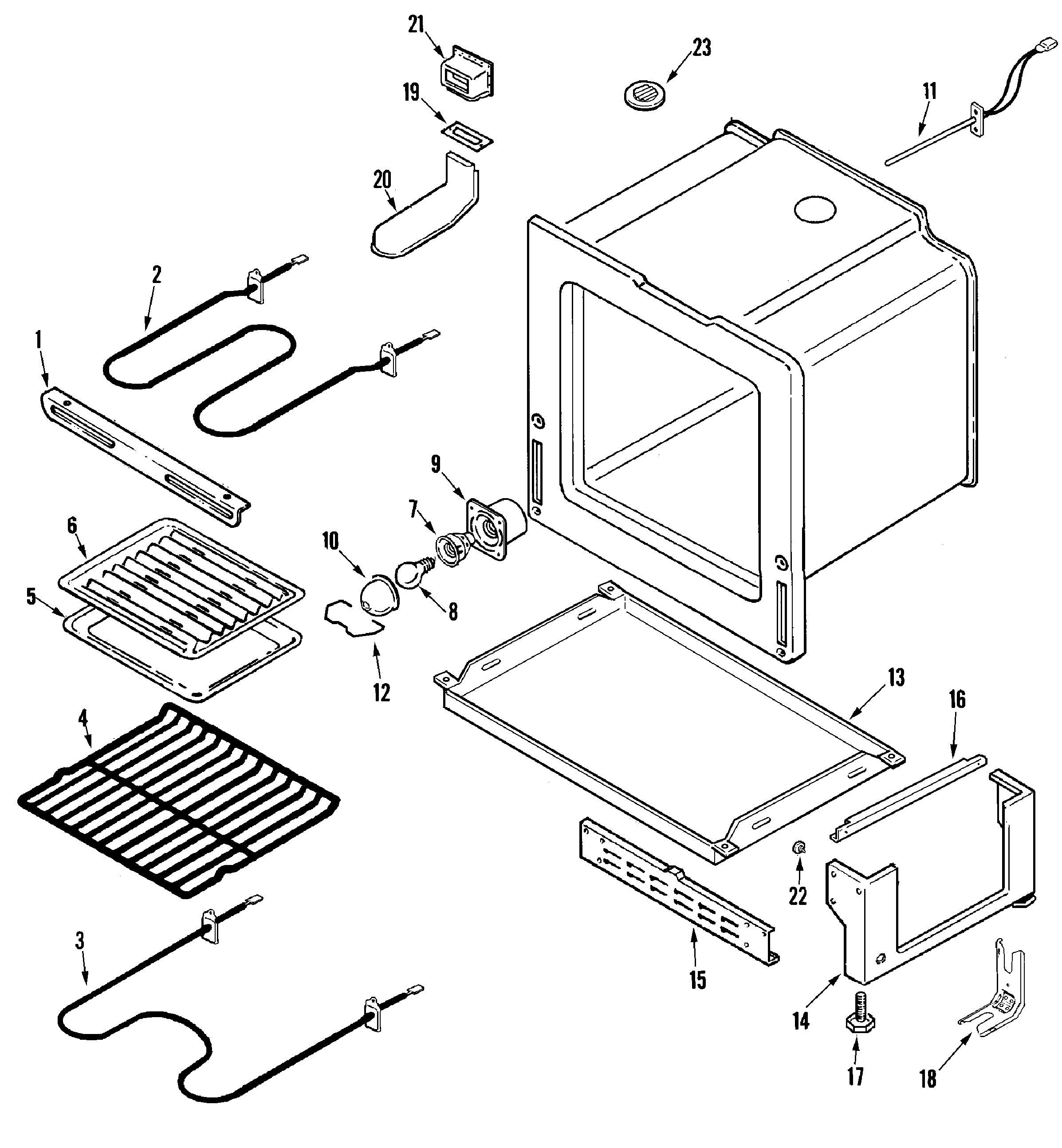 Admiral LER3725AAC oven/base diagram
