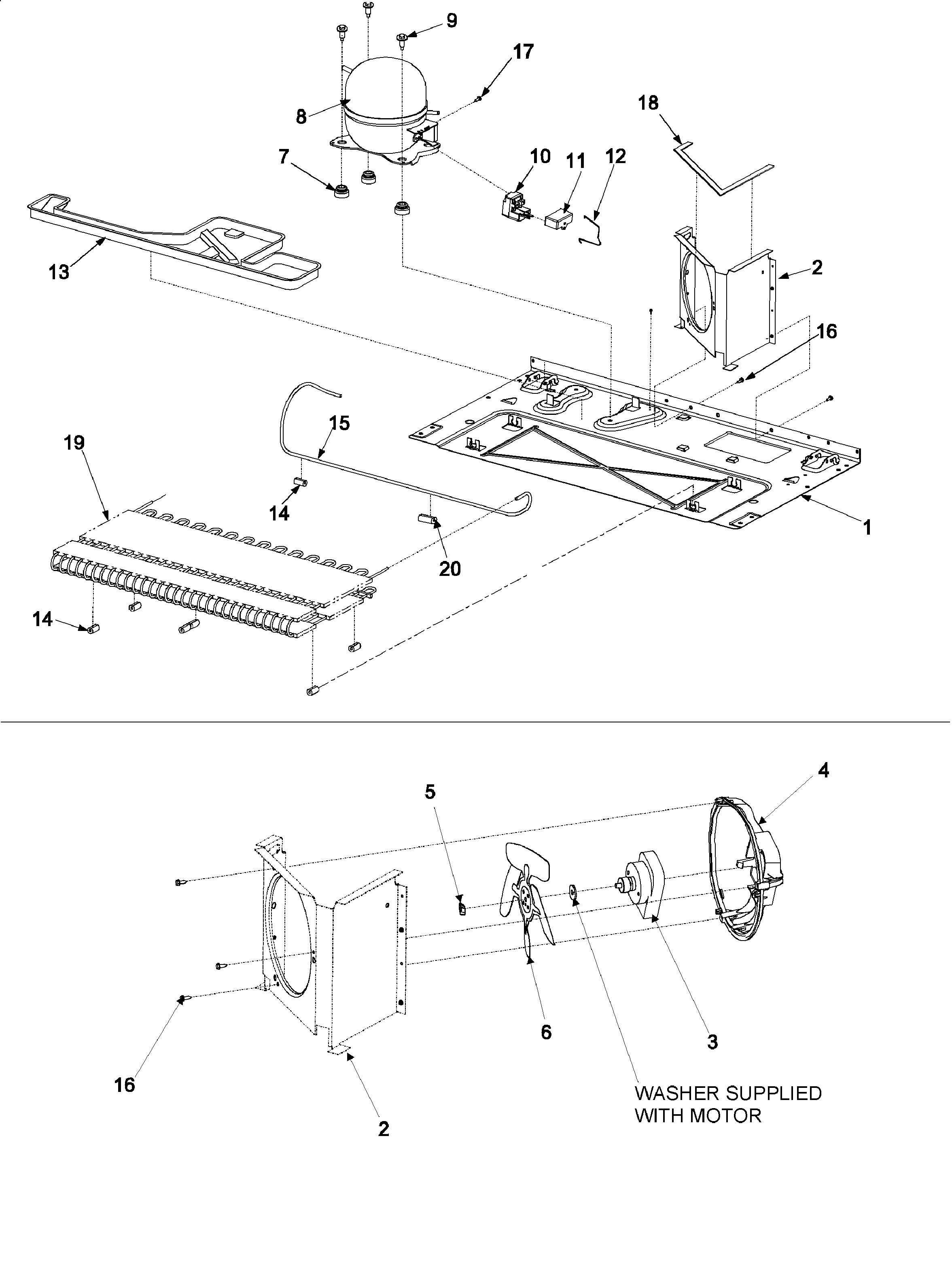 Kenmore 59673502300 compressor diagram
