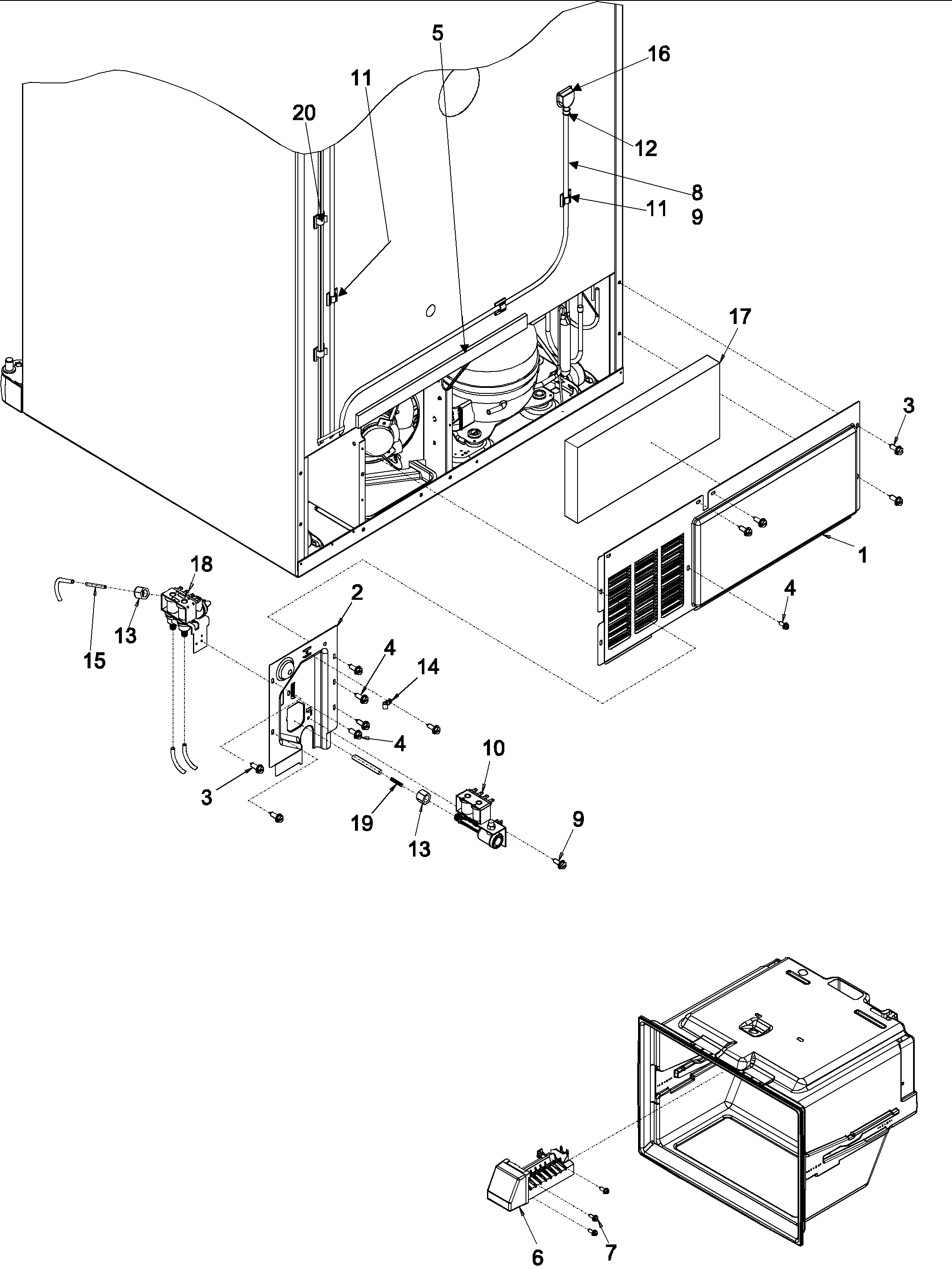 Kenmore 59673502300 cabinet back diagram