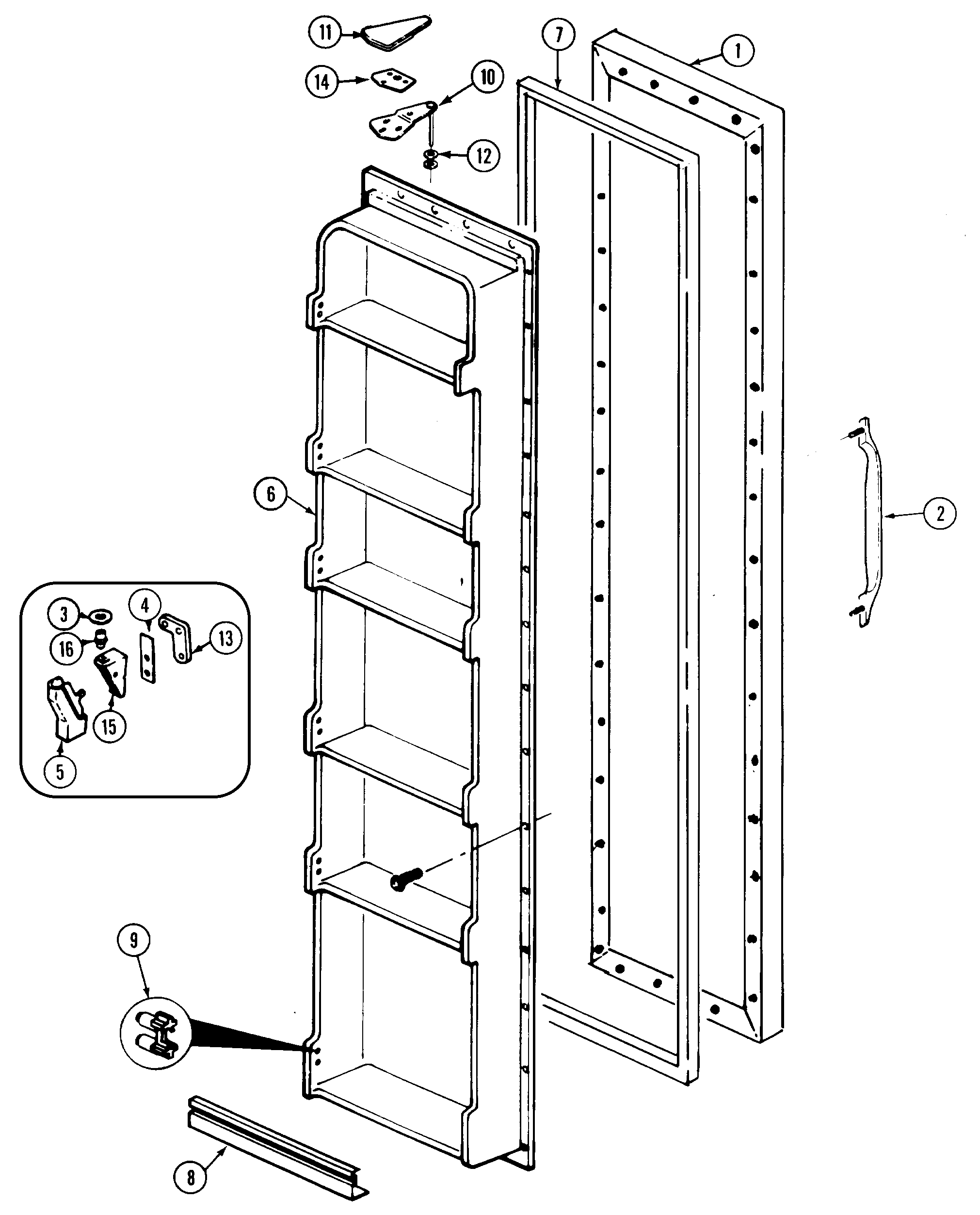 Crosley CS20Y6W freezer door diagram