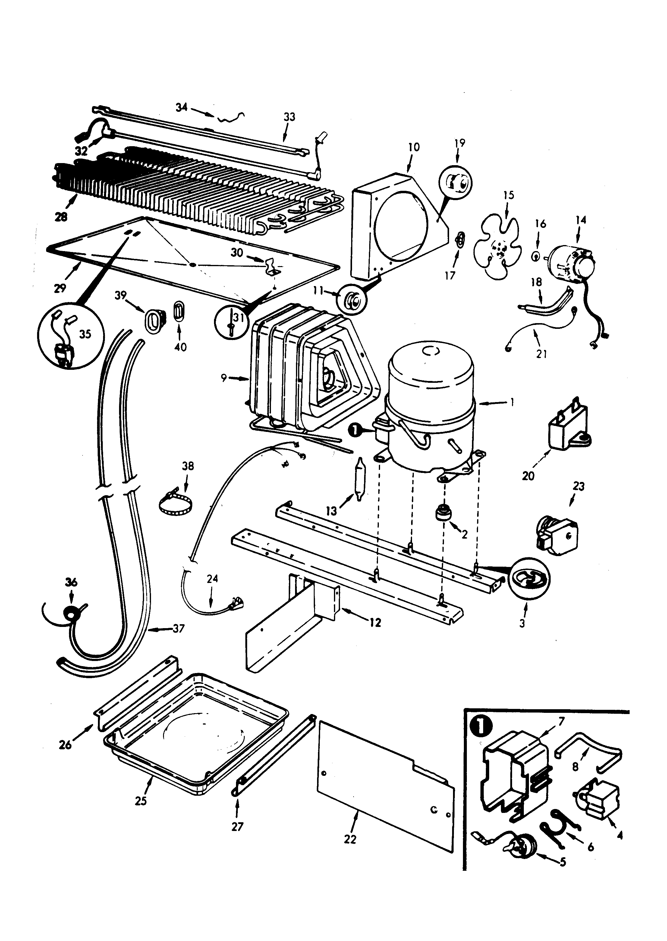 Admiral NT21H6A-7A57A unit compartment & system diagram