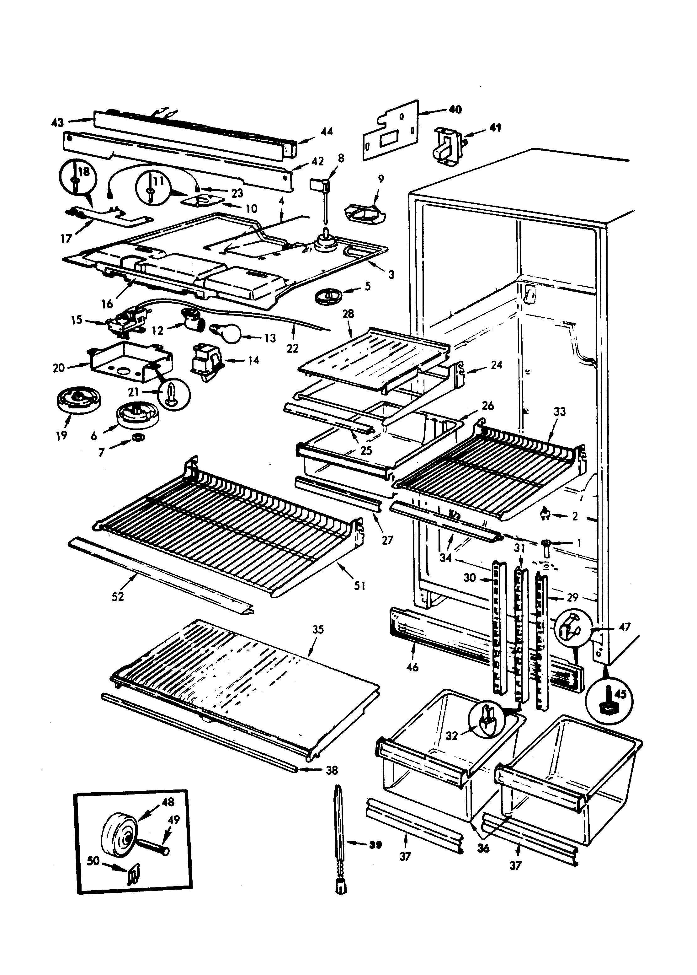 Admiral NT21H6A-7A57A fresh food compartment diagram