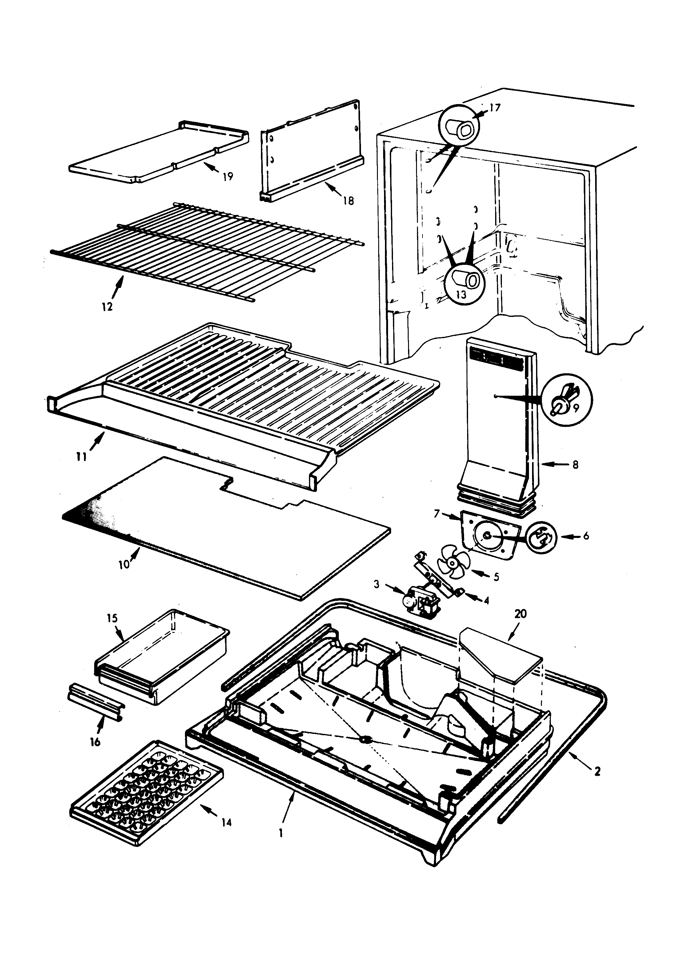 Admiral NT21H6A-7A57A freezer compartment diagram
