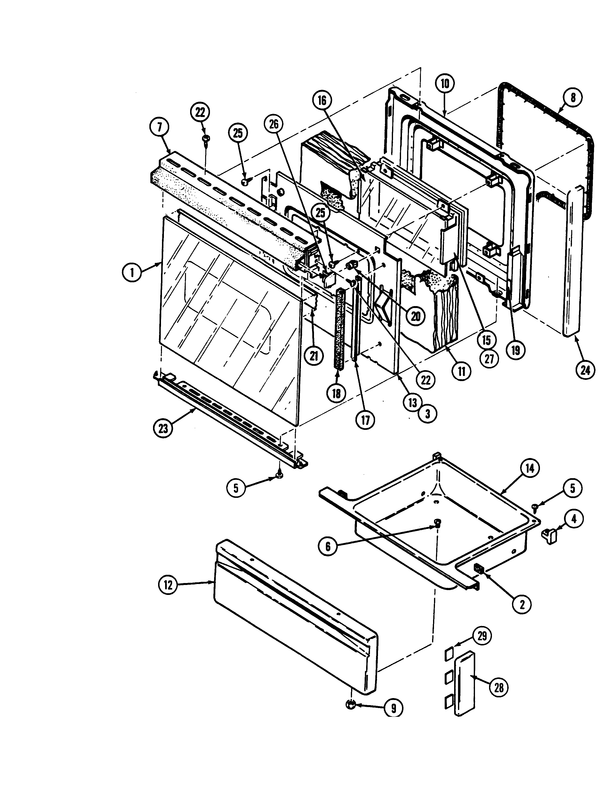Crosley CC3878XRB door/drawer diagram