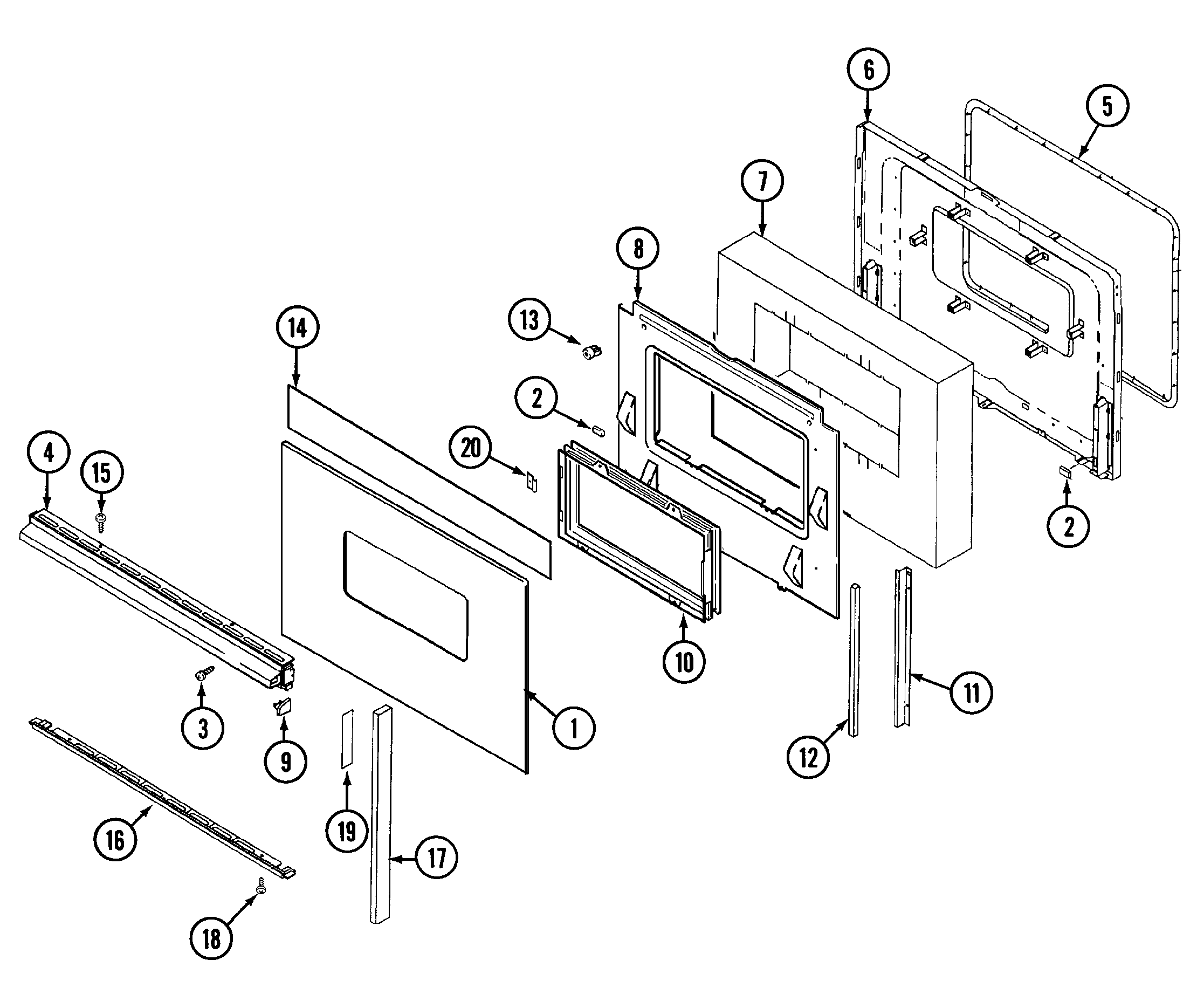 Magic Chef 5892VVV door diagram