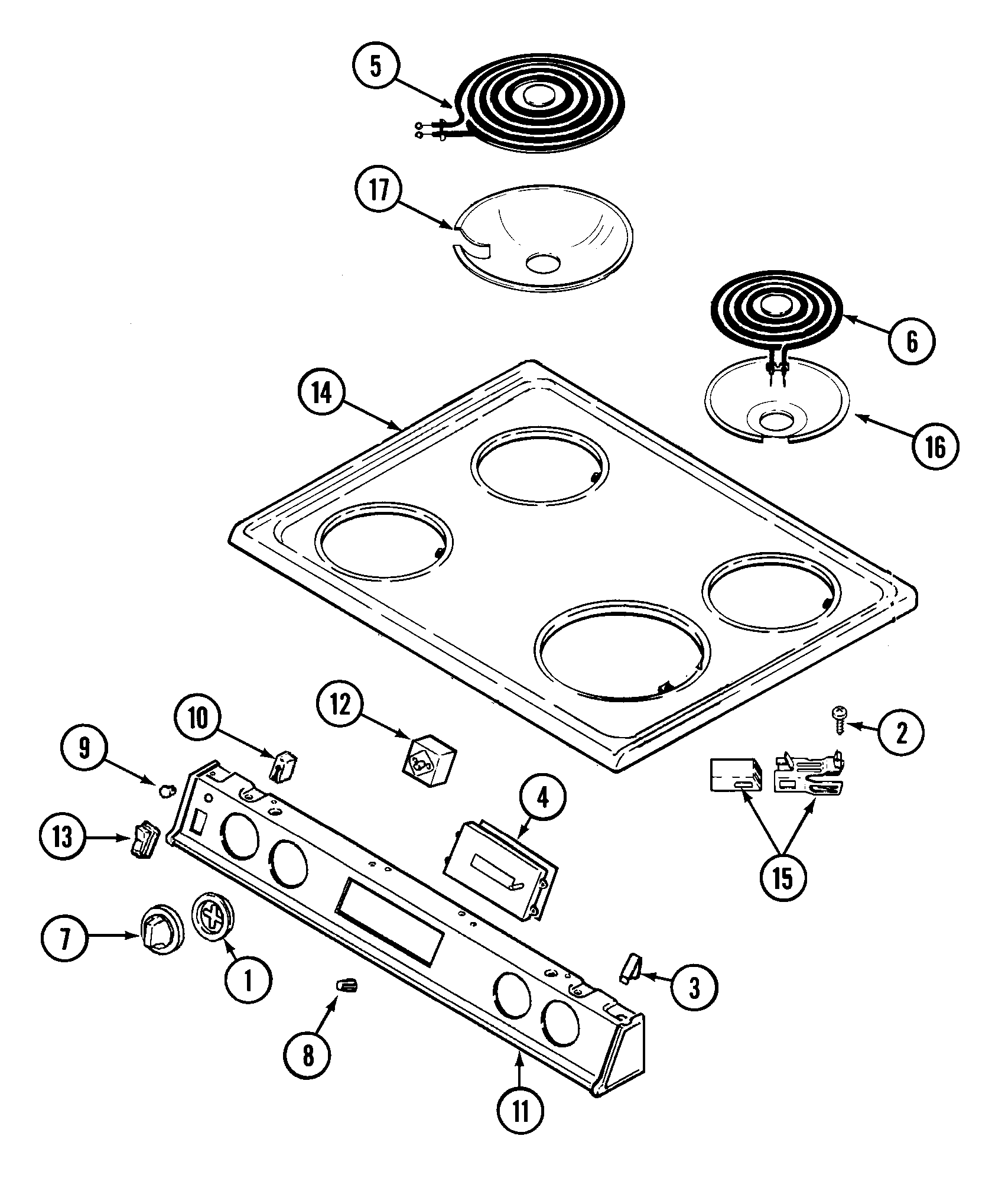 Magic Chef 5892VVV top assembly diagram