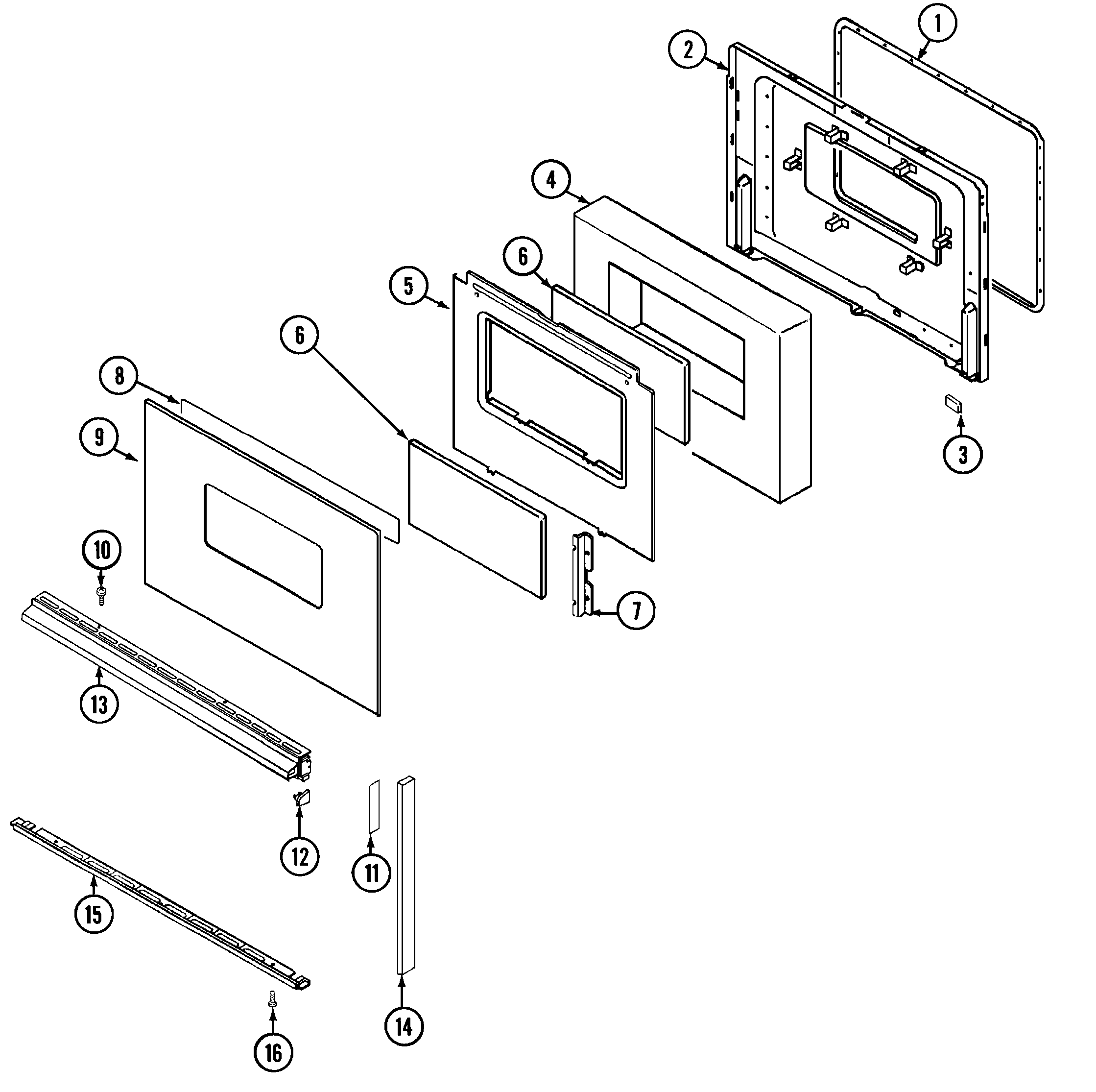 Magic Chef 5892VVV door (ser. pre. 12) diagram