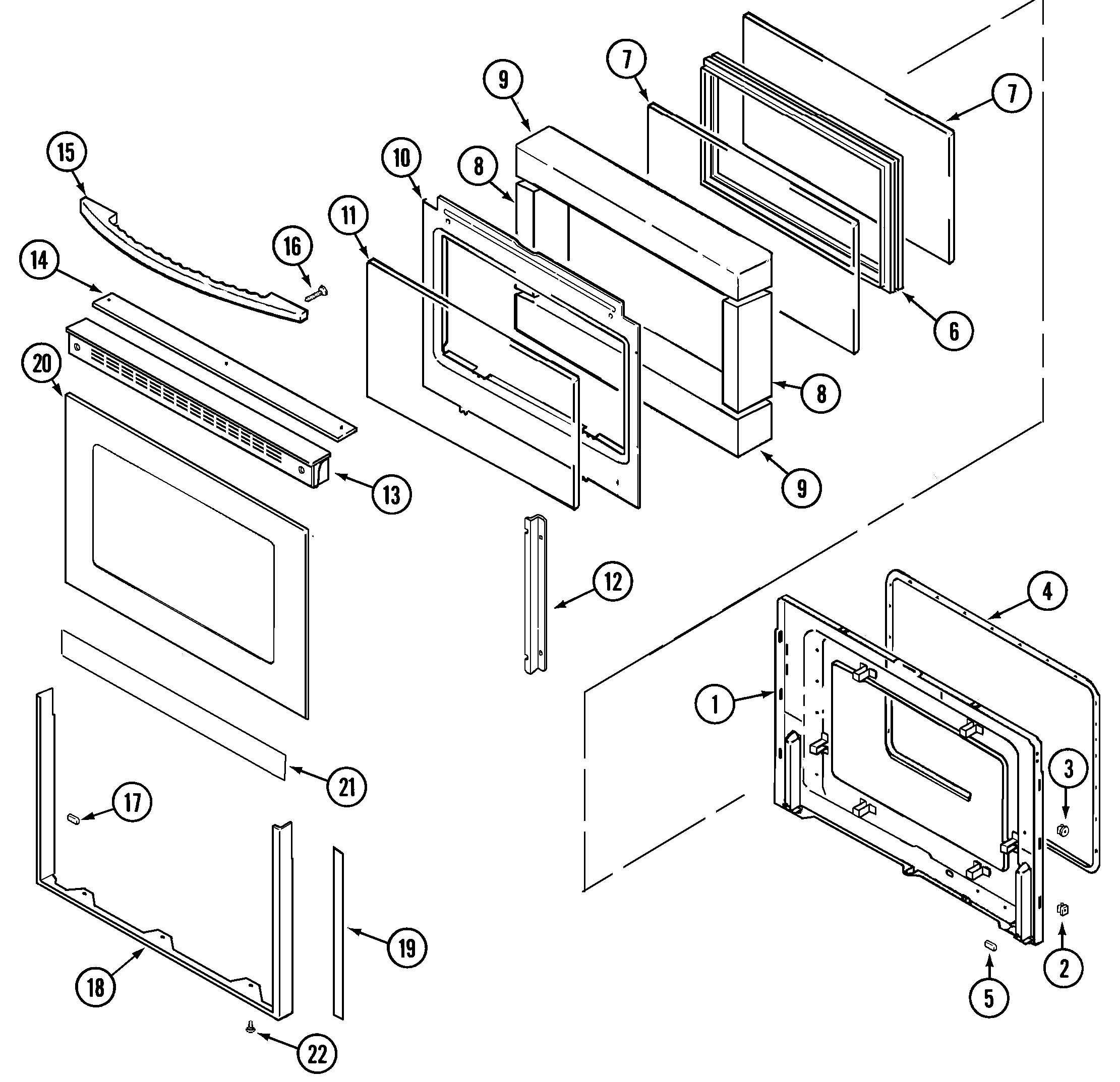 Maytag MER6770AAW door (lower) diagram