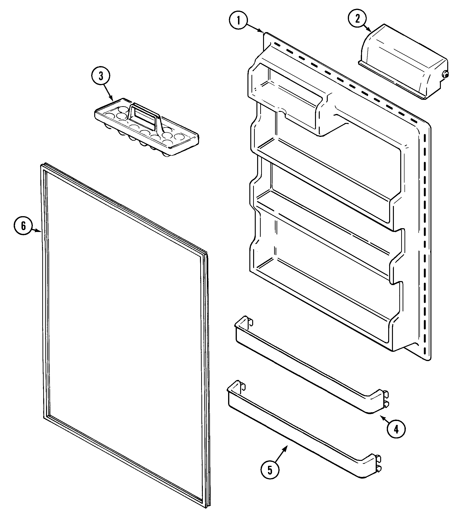 Maytag MTB1953HEW fresh food inner door diagram