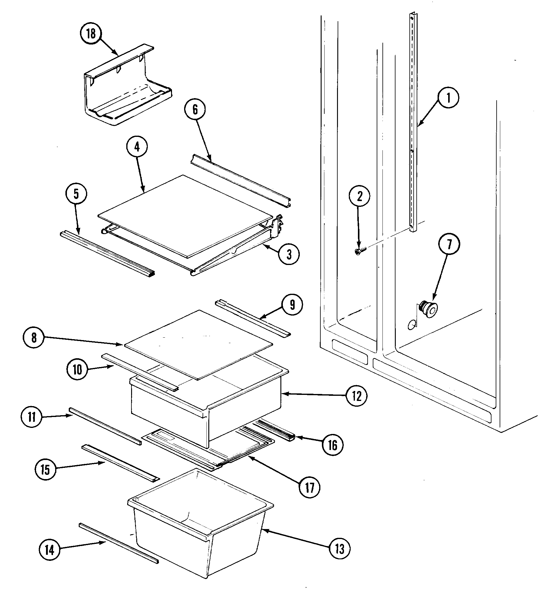 Maytag GS22Y8DV shelves & accessories diagram
