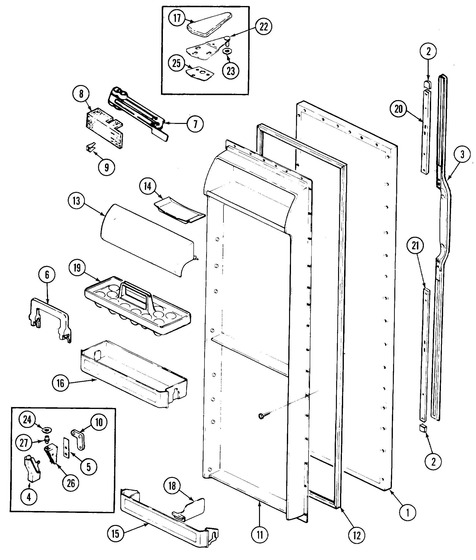 Maytag GS22Y8DV fresh food door diagram