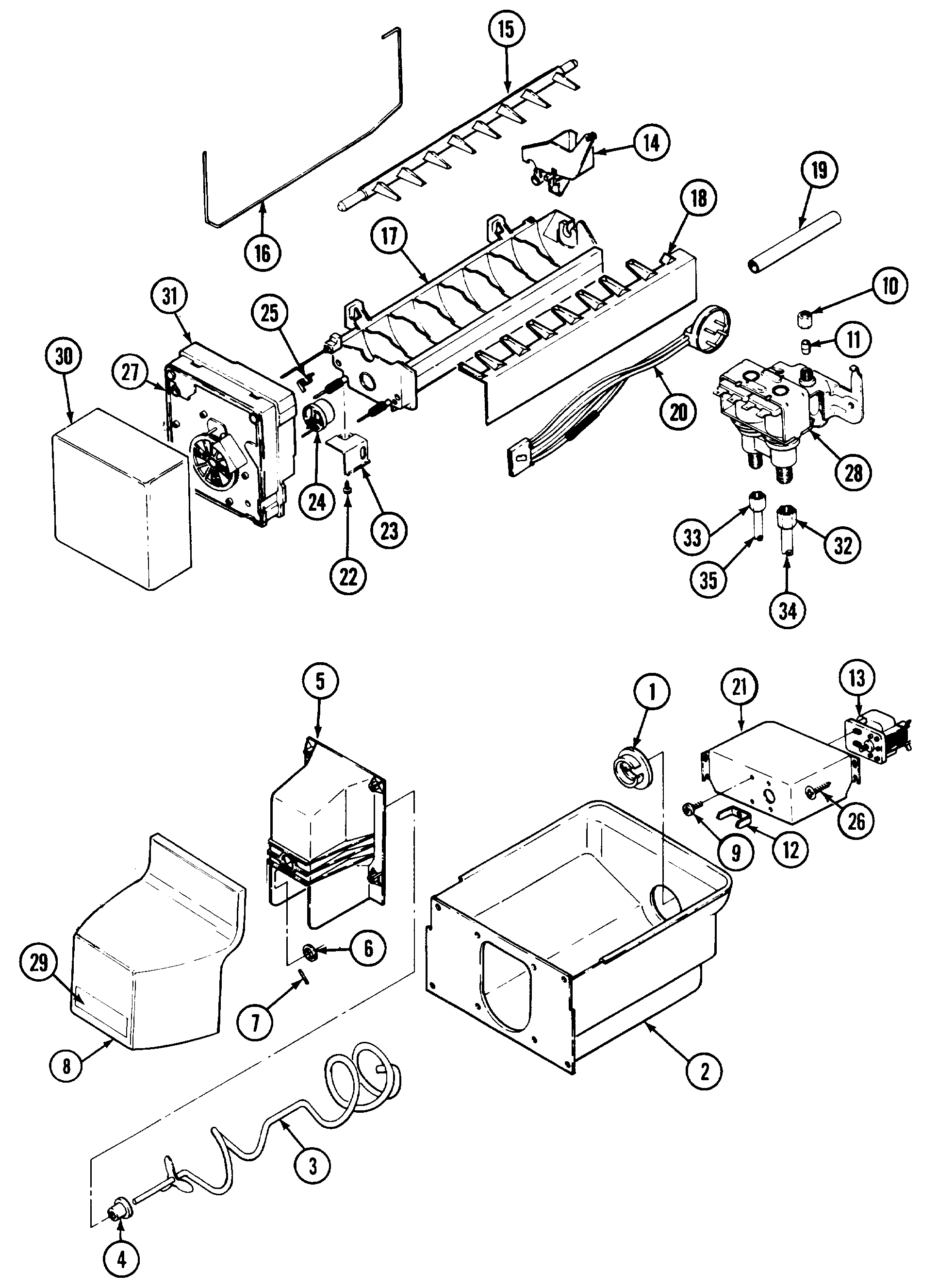 Maytag GS22Y8DV ice maker & bin diagram