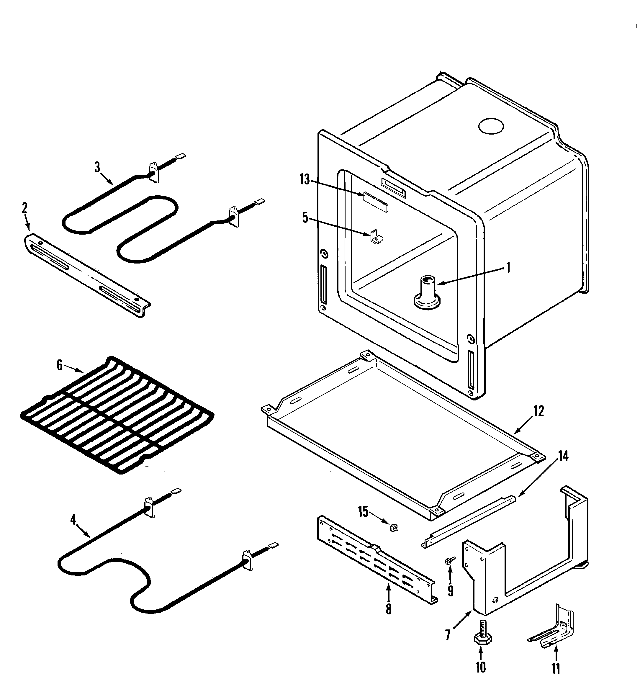 Magic Chef CER1140AAA oven/base diagram