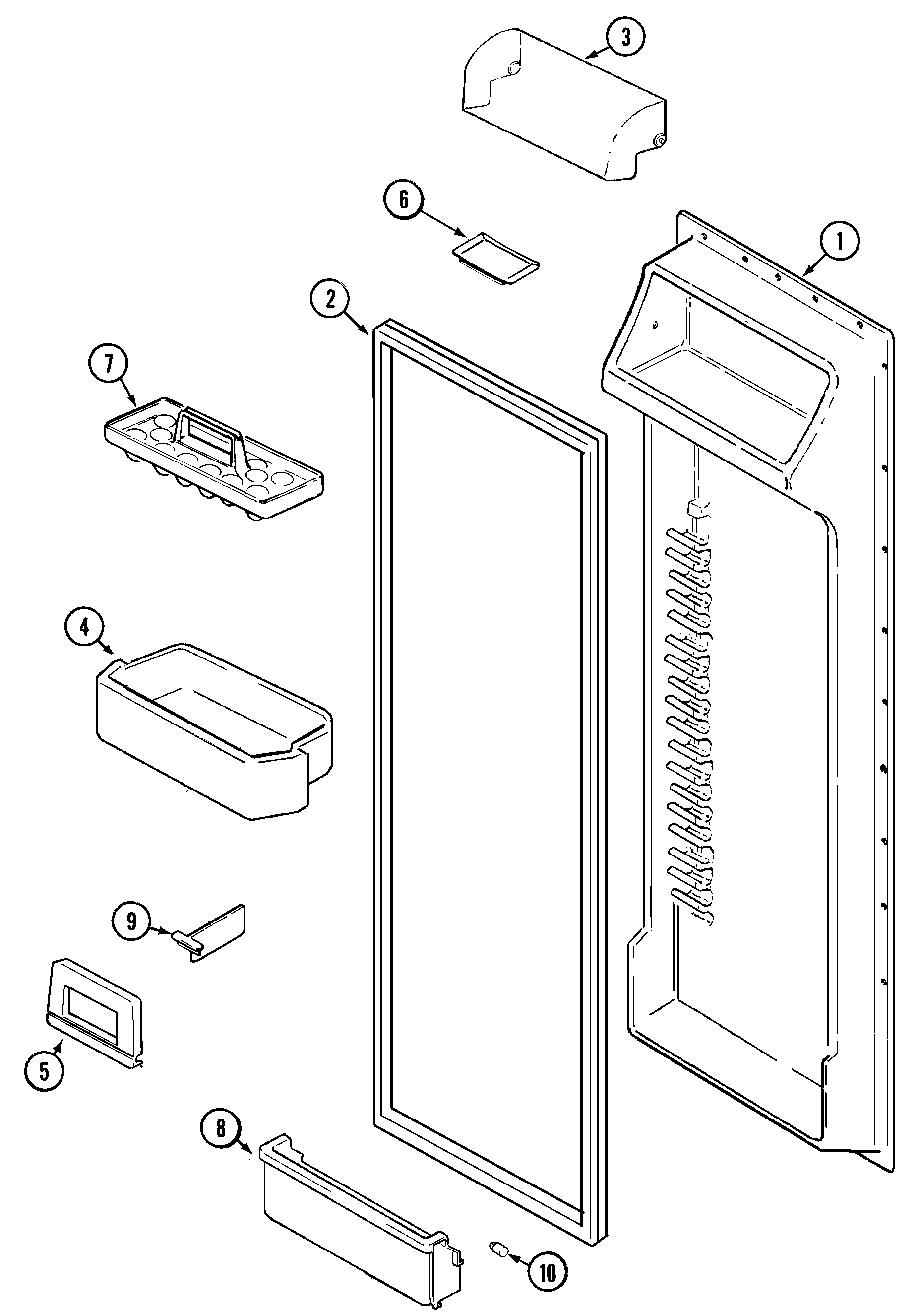 Maytag MSD2756GEW fresh food inner door diagram