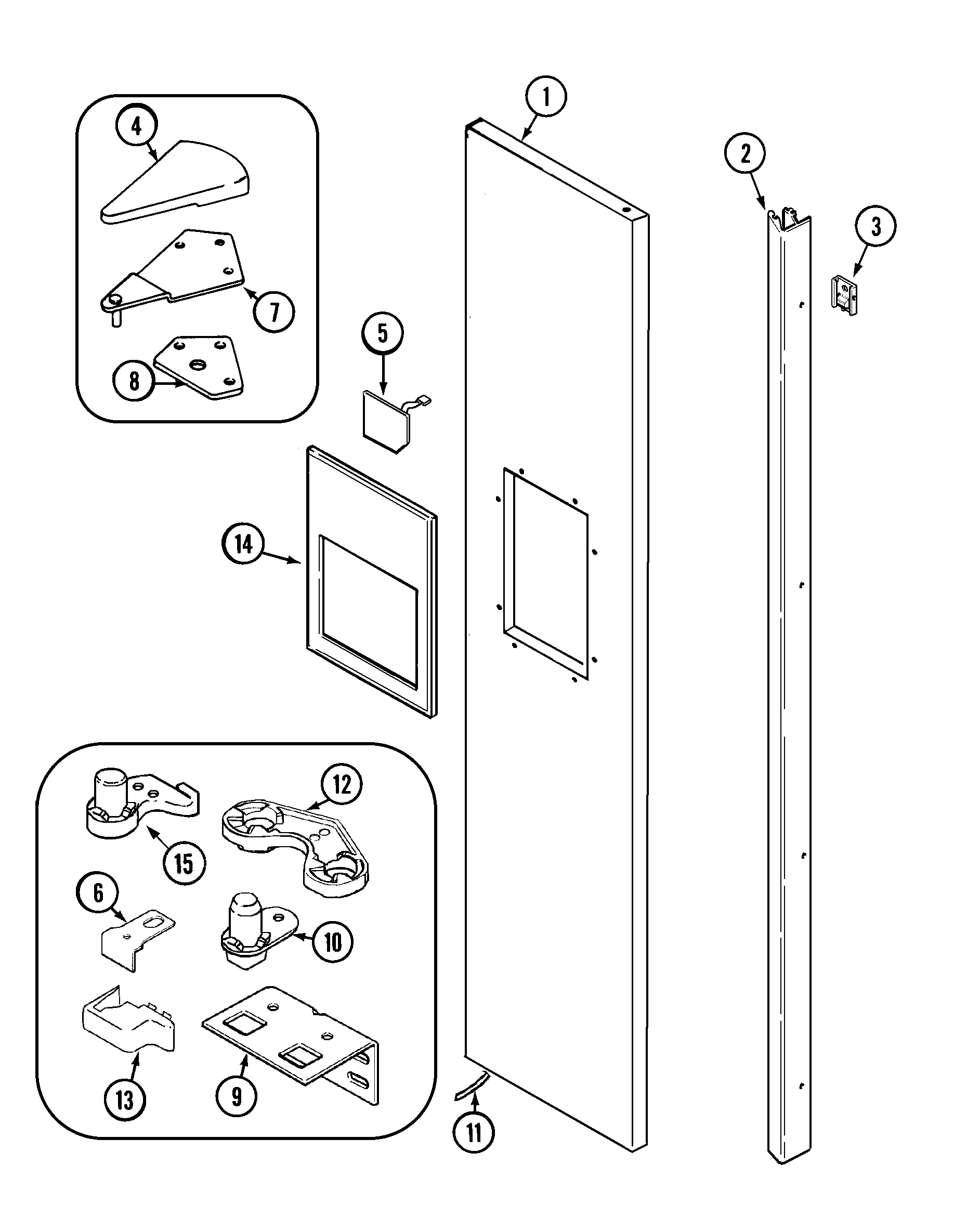 Maytag MSD2756GES freezer outer door (msd2756ges) diagram