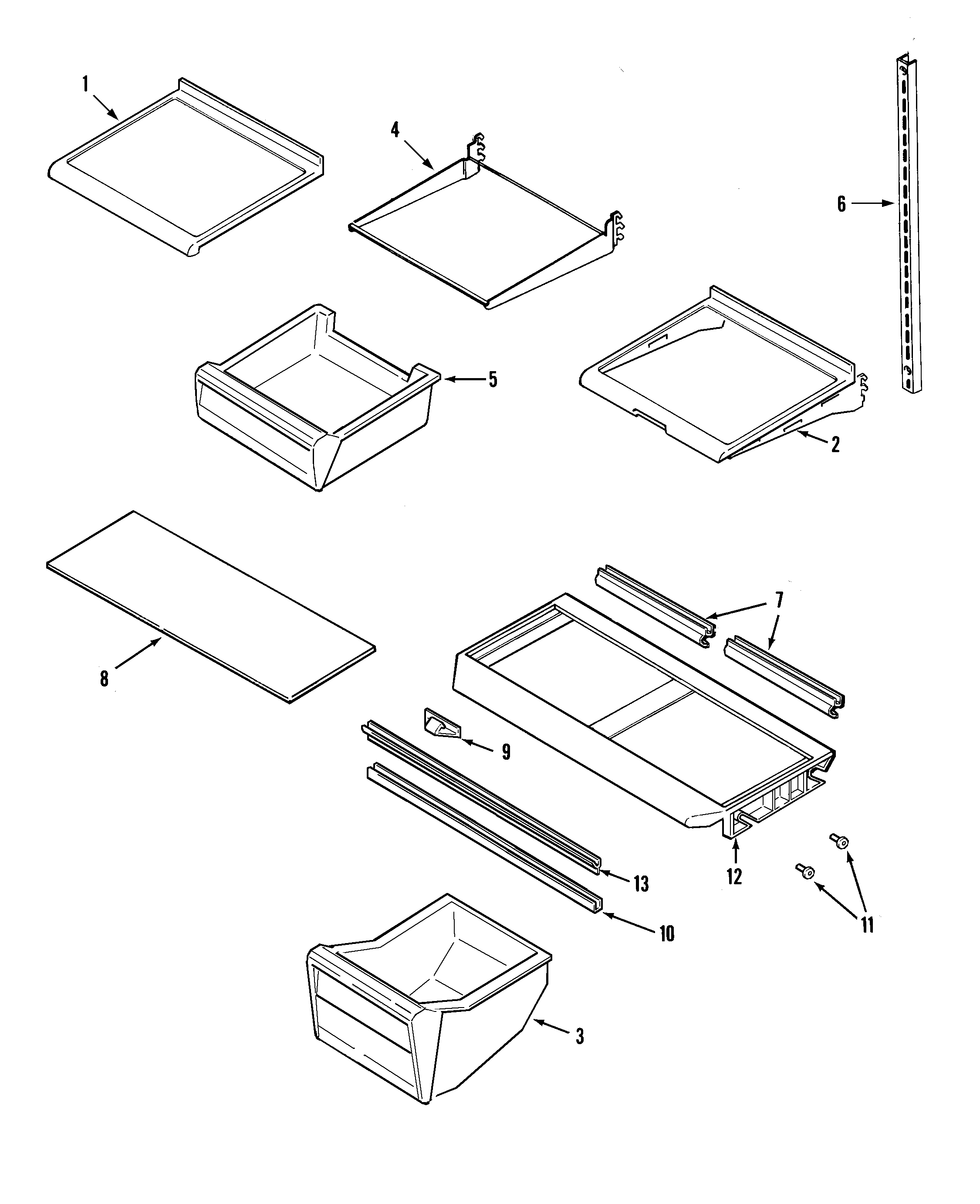 Maytag PTF216LHRQ shelves & accessories diagram