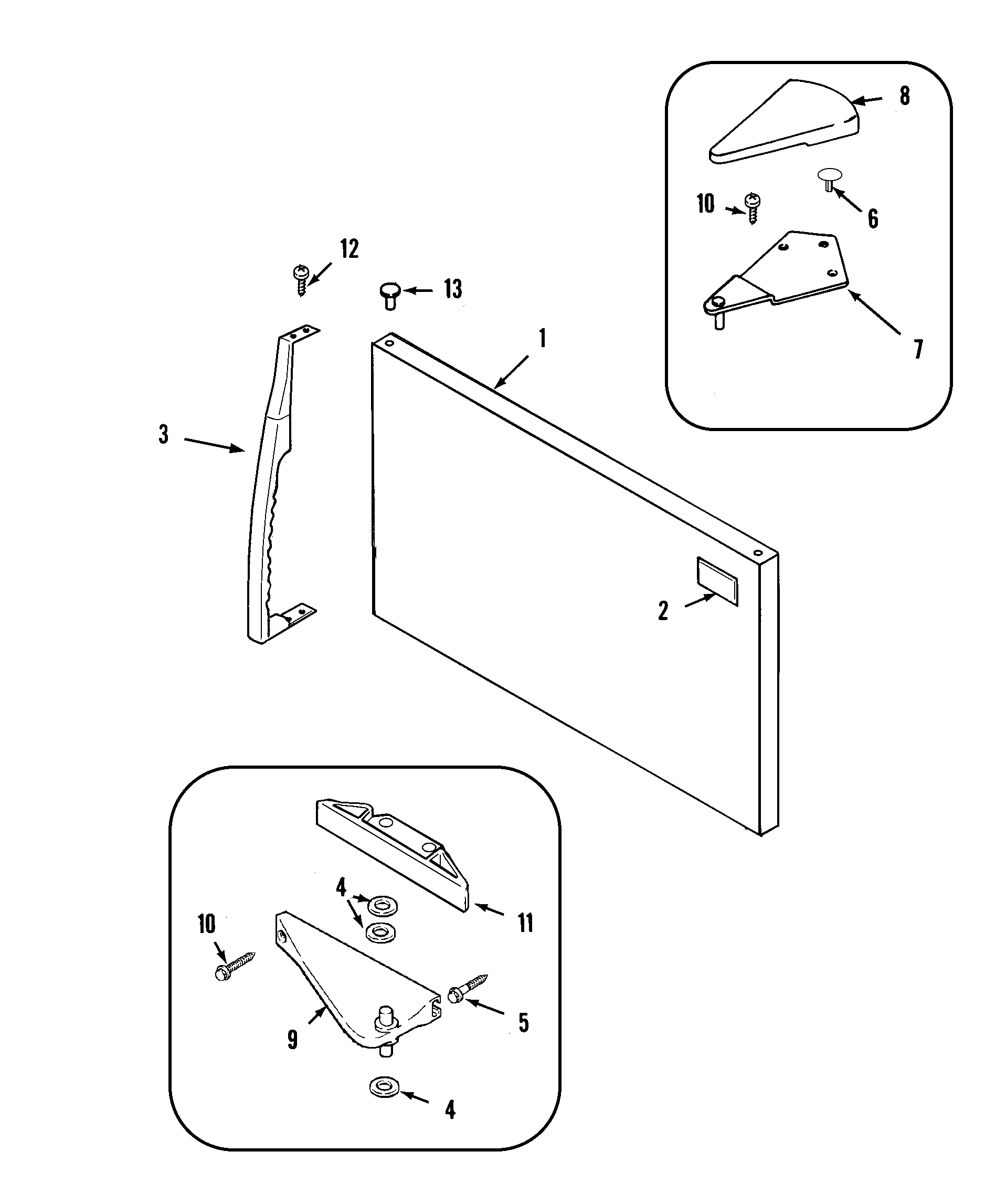 Maytag PTF216LHRQ freezer outer door diagram