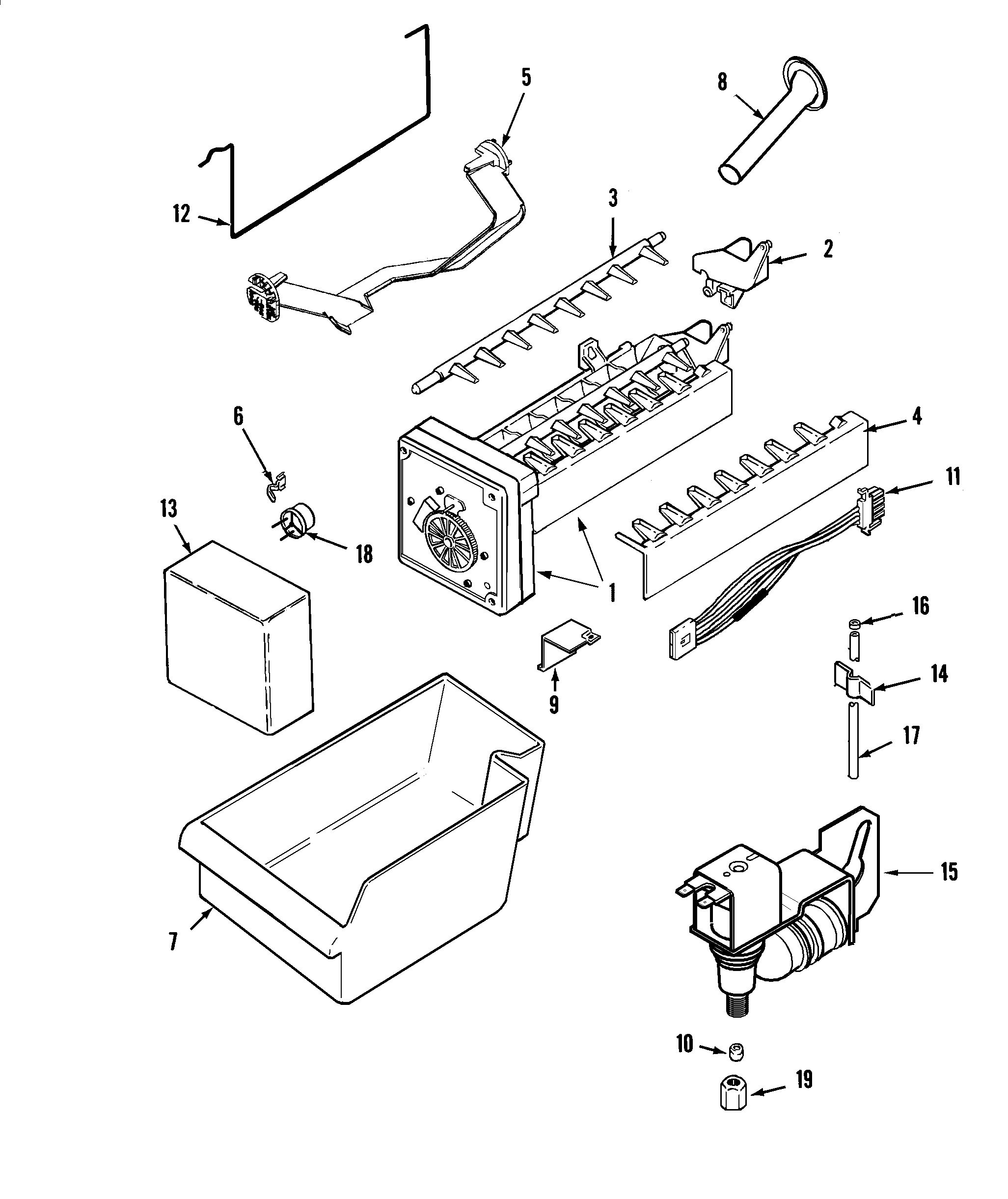 Maytag PTF216LHRQ ice maker diagram