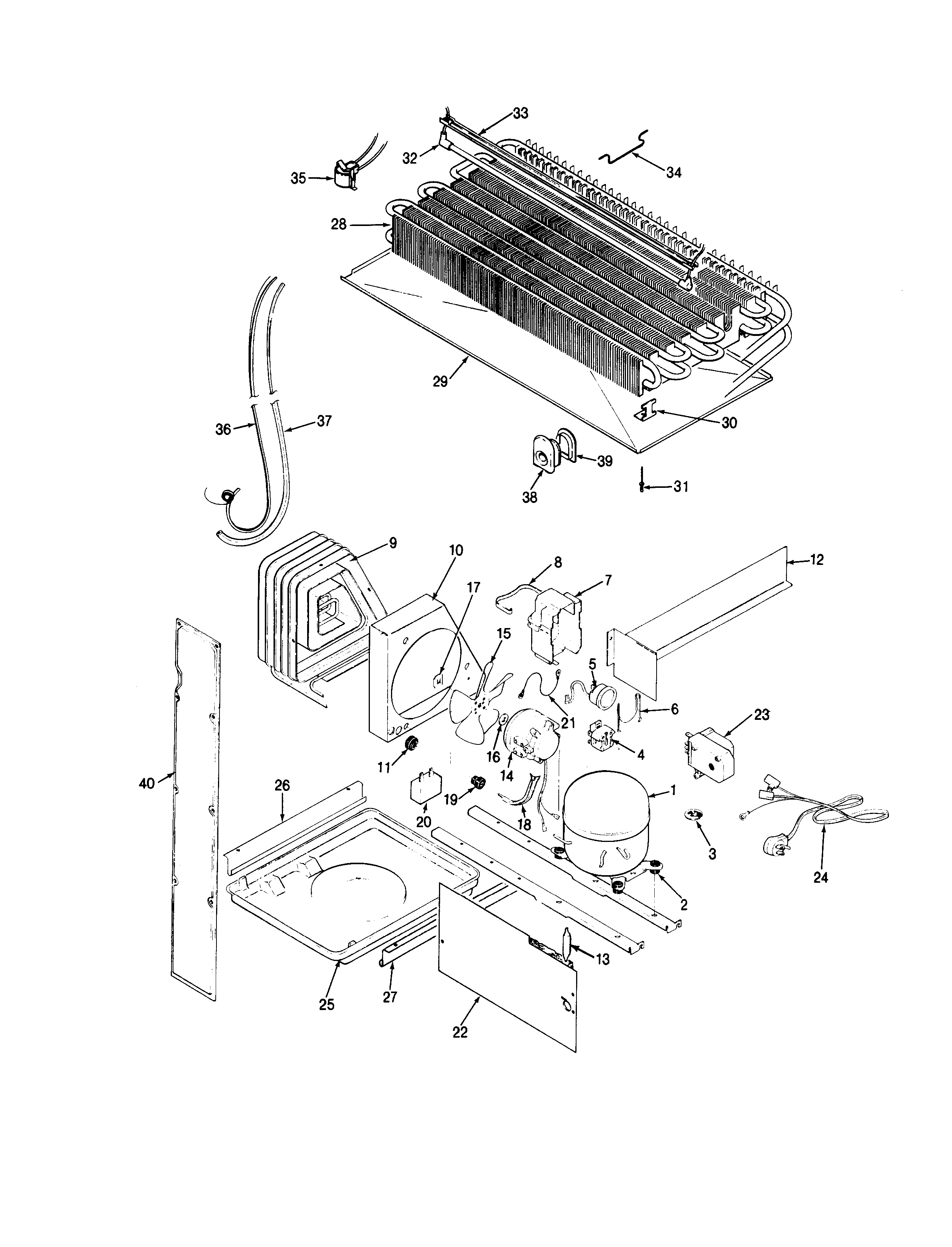 Crosley CNTI17V4-AC35A unit compartment & system diagram