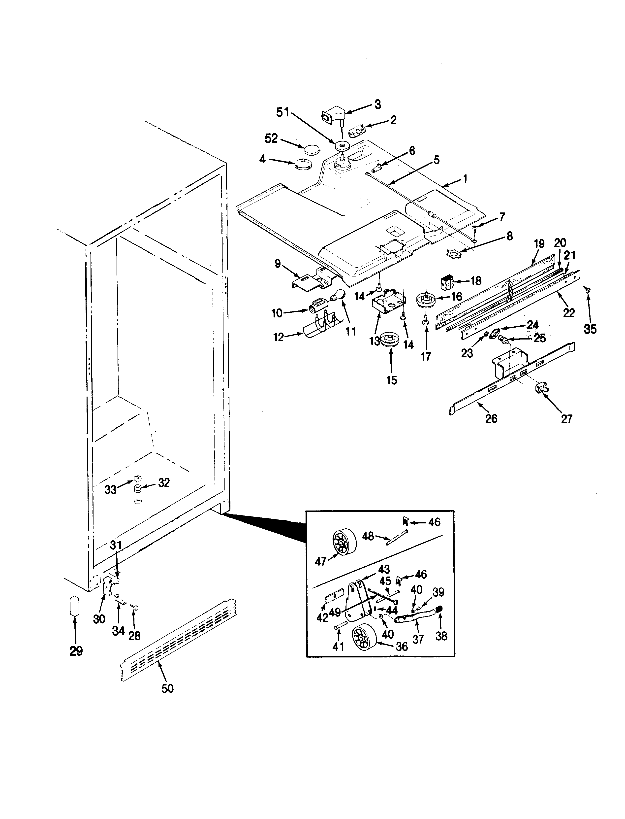 Maytag RTD21A-AH71B fresh food compartment diagram