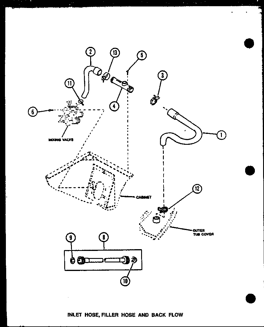 Amana LW3903L-P1122408WL inlet hose diagram