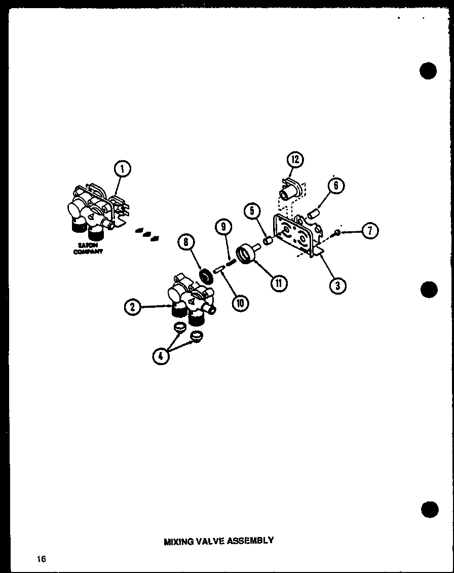 Amana LW3903L-P1122408WL mixing valve assy diagram