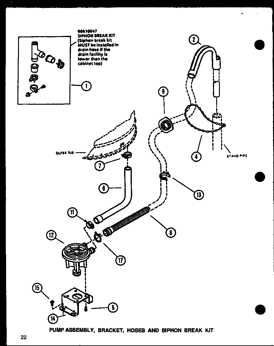 Amana LW3903L-P1122408WL pump assy diagram