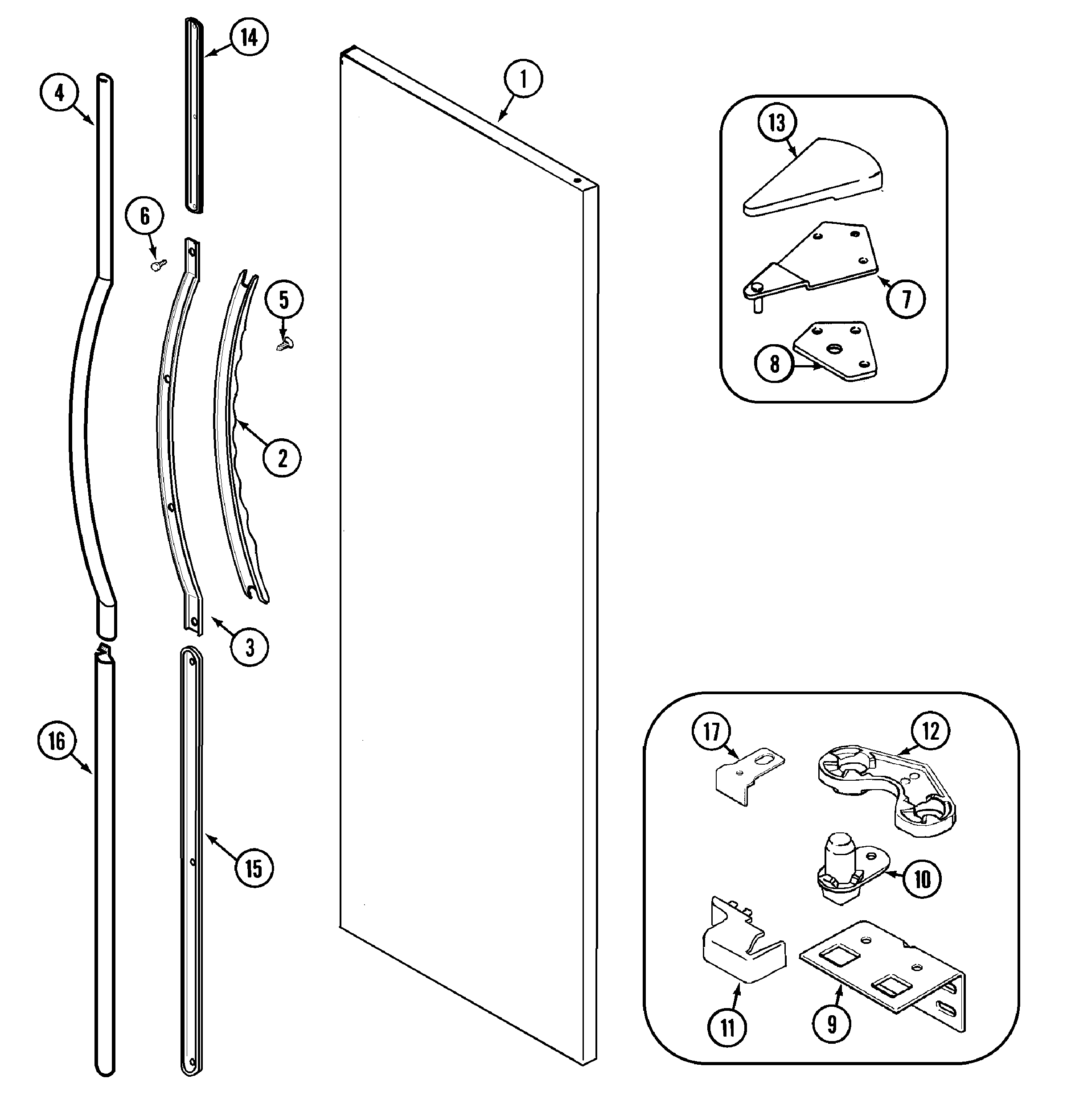 Maytag GS2727EADW fresh food outer door (gs2727eadw) diagram