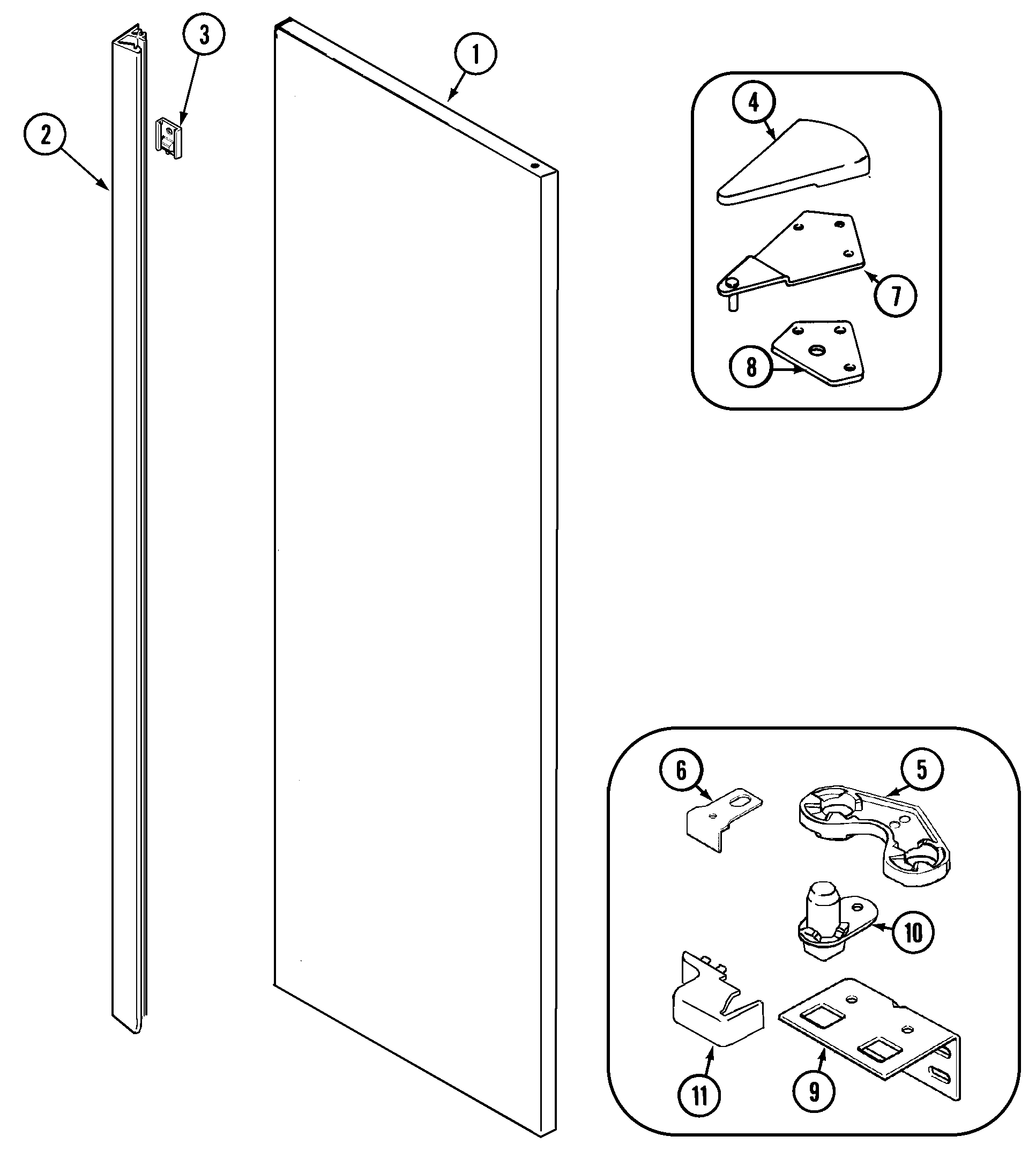 Maytag GS2727EAD1 fresh food outer door (gs2727ead1) diagram