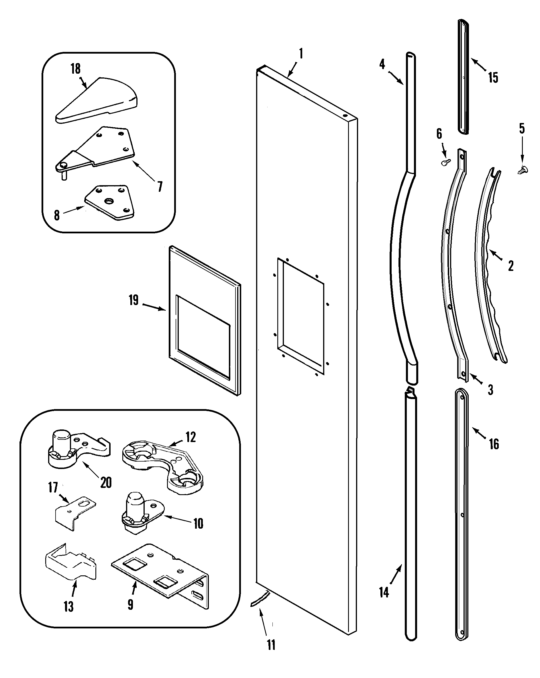 Maytag GS2127CADW freezer outer door diagram