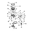 Amana LW8303W2-PLW8303W2A motor, mtg brkt, belt, pump & idler assy diagram