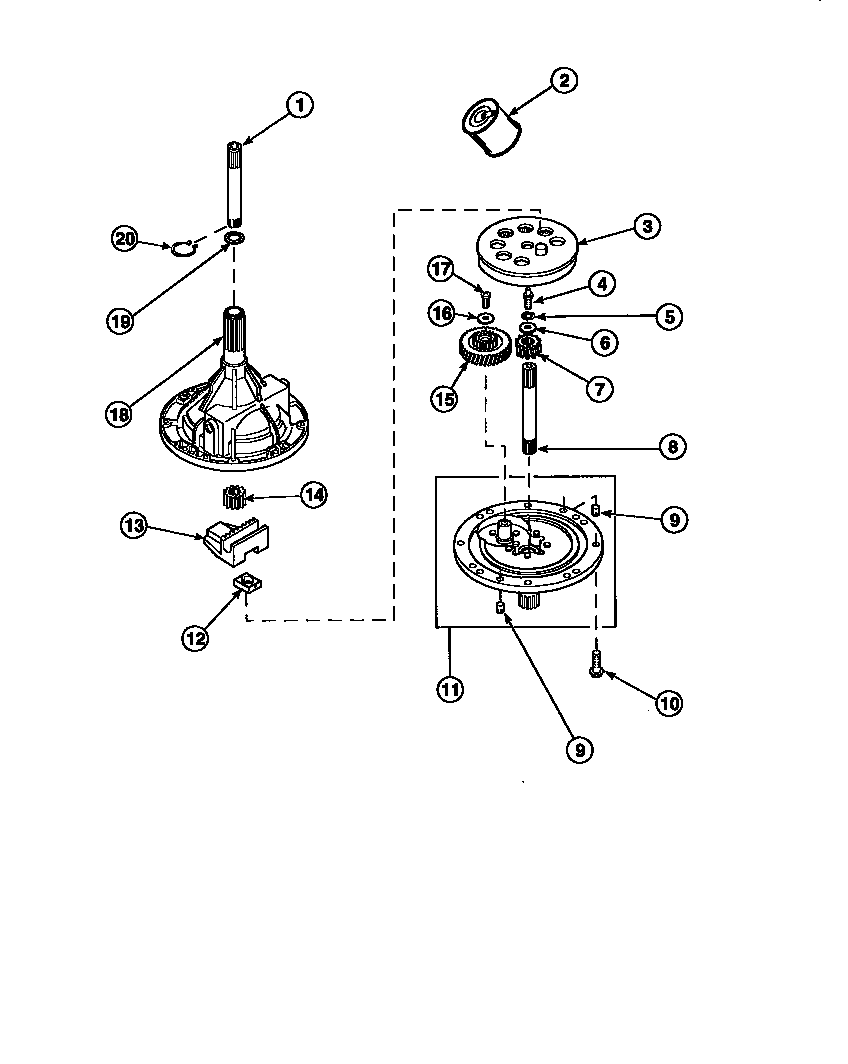 Amana LW8303W2-PLW8303W2 34526p transmission assy diagram