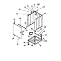 Amana LW8303W2-PLW8303W2A front panel, base assy and cabinet assy diagram