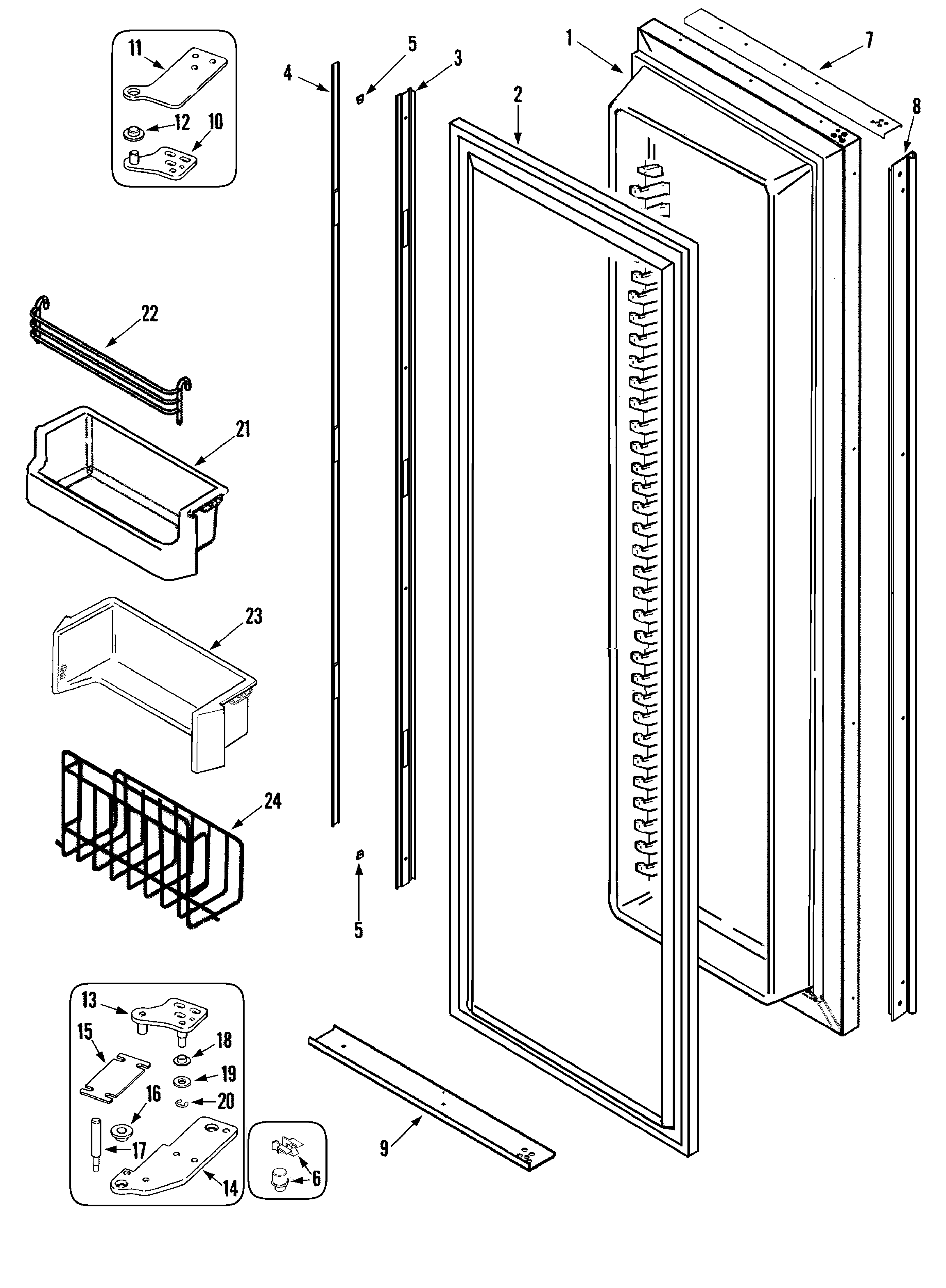 Jenn-Air JS42CSFXDA freezer door diagram