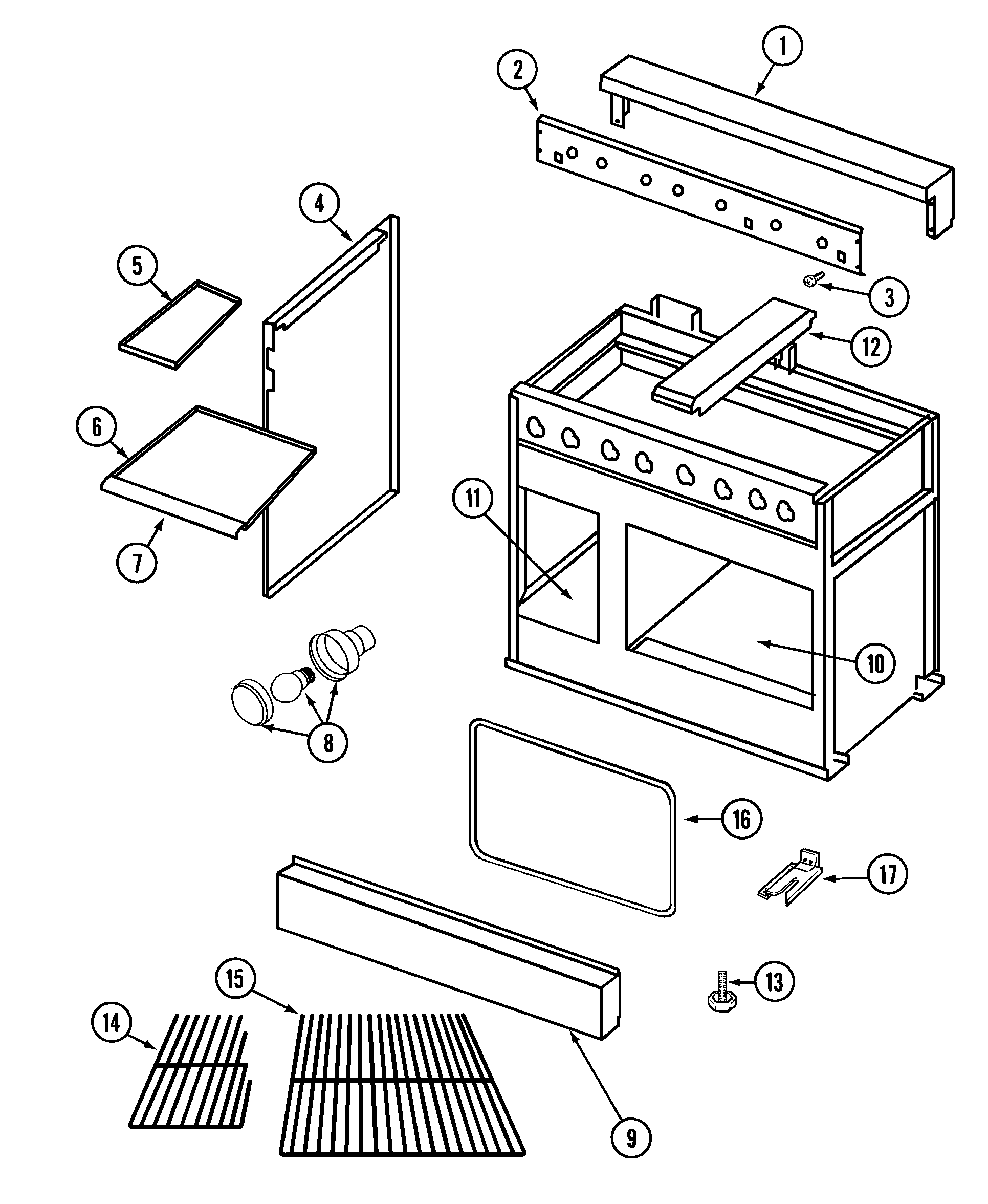 Jenn-Air PRG4802P body/oven diagram