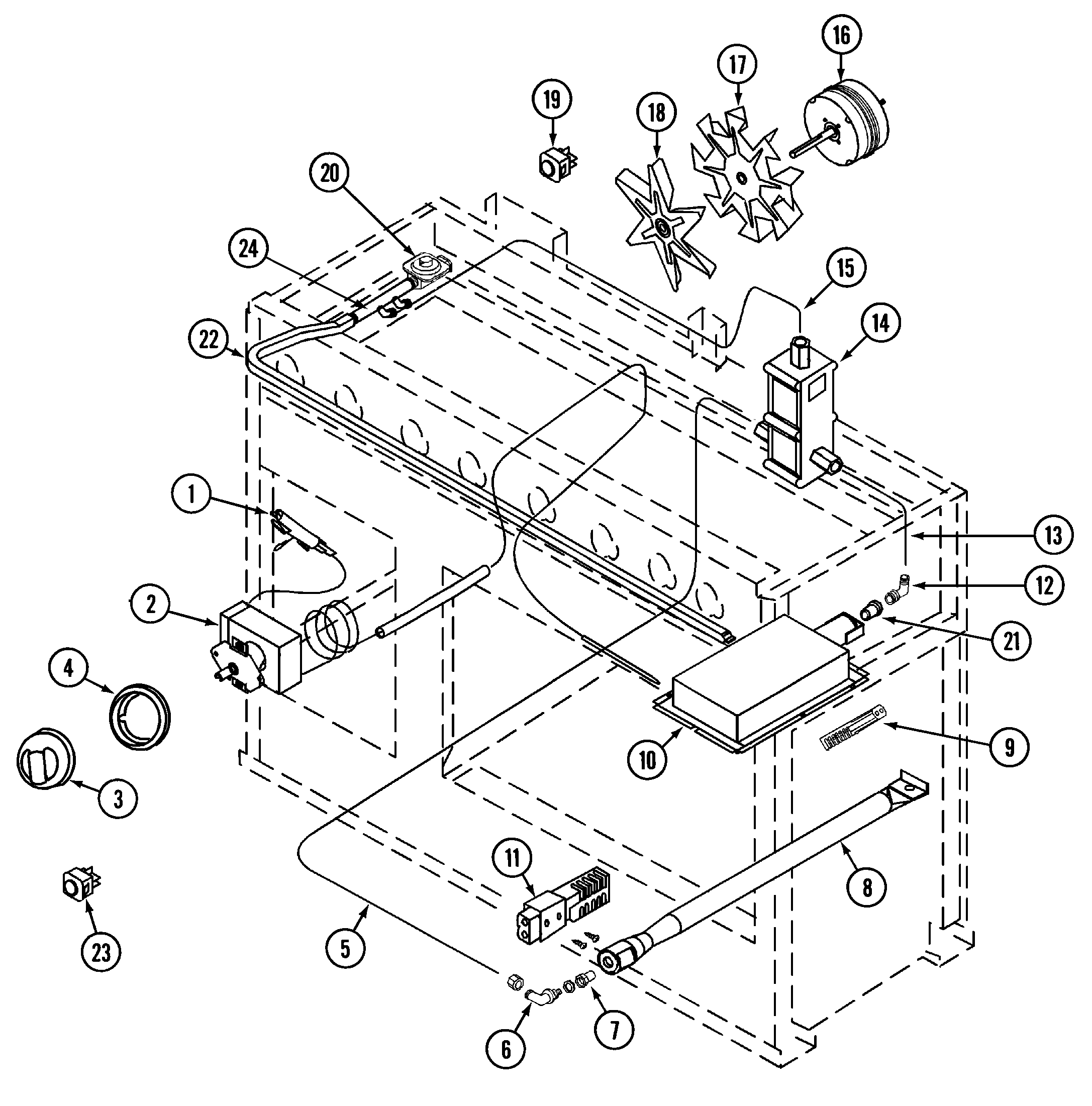 Jenn-Air PRG4802P 27" oven controls diagram